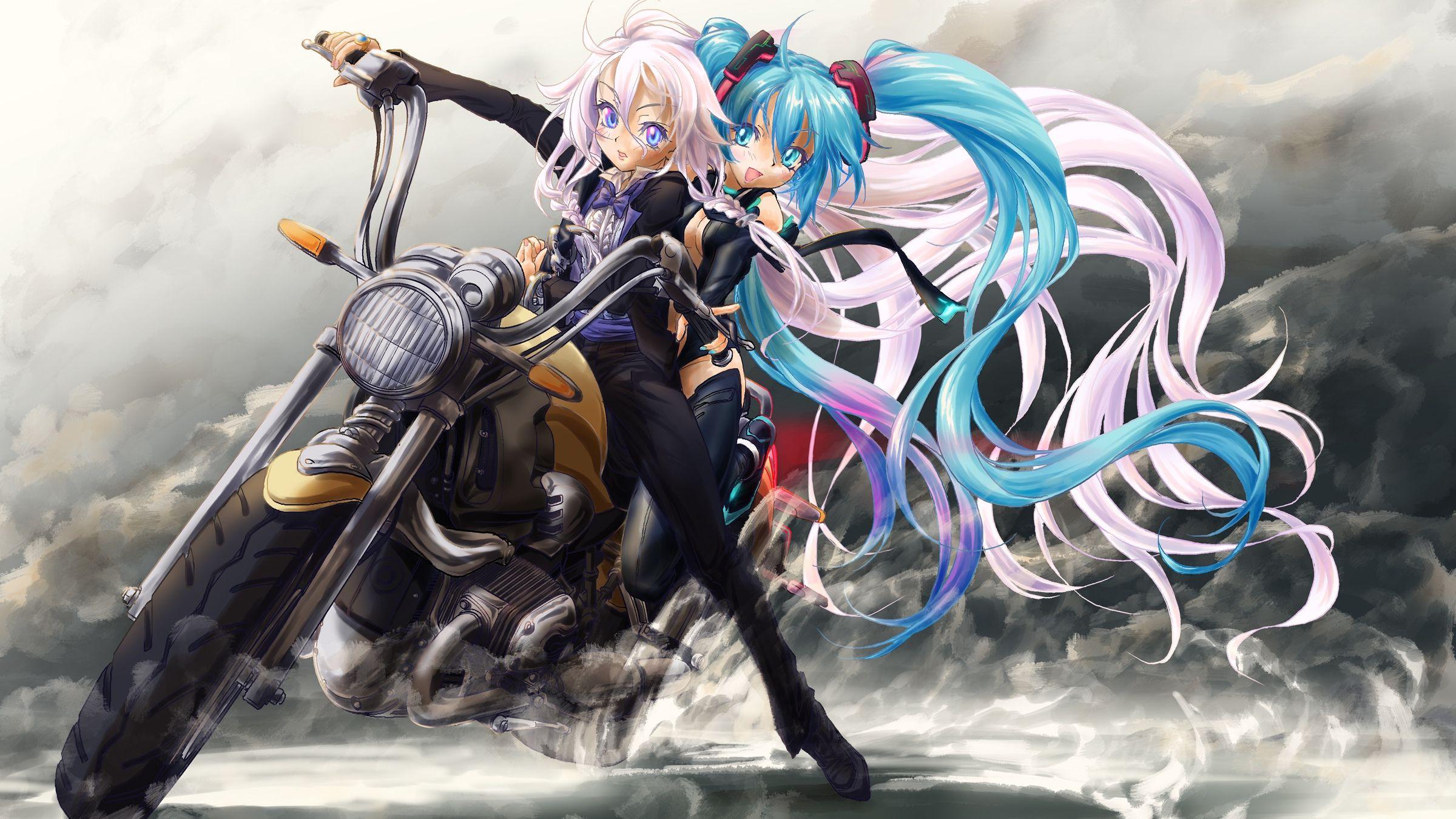 2400x1350 Women Biker Anime .