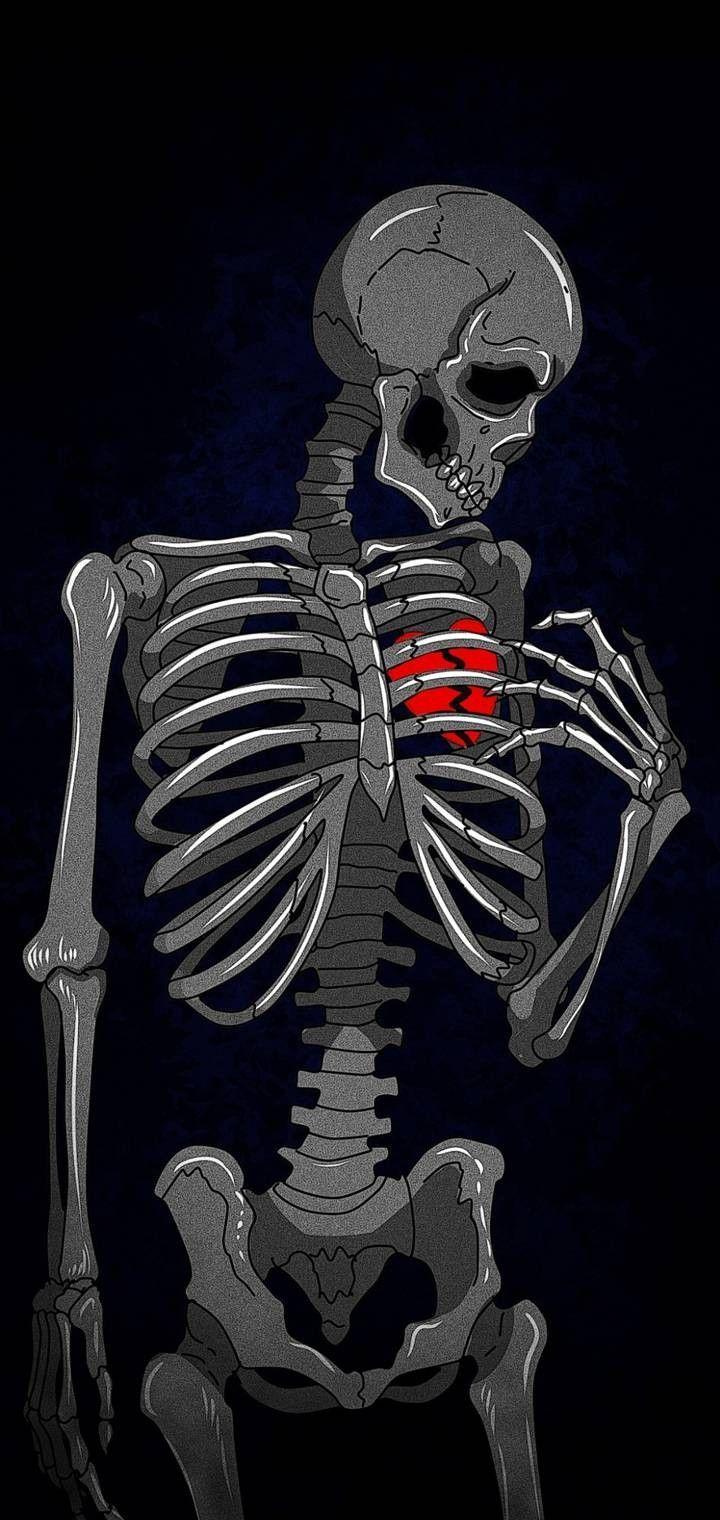 720x1520 broken heart wallpaper. Broken heart wallpaper, Skull wallpaper, Skeleton wallpaper