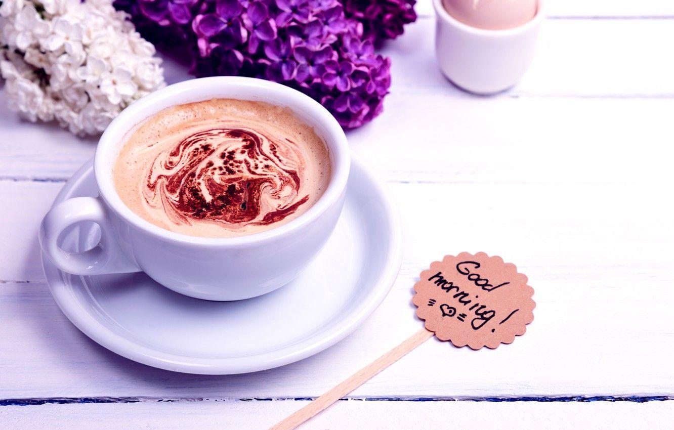 1332x850 Wallpaper flowers, coffee, morning, Cup, flowers, cup, Good Morning, coffee, lilac image for desktop, section настроения