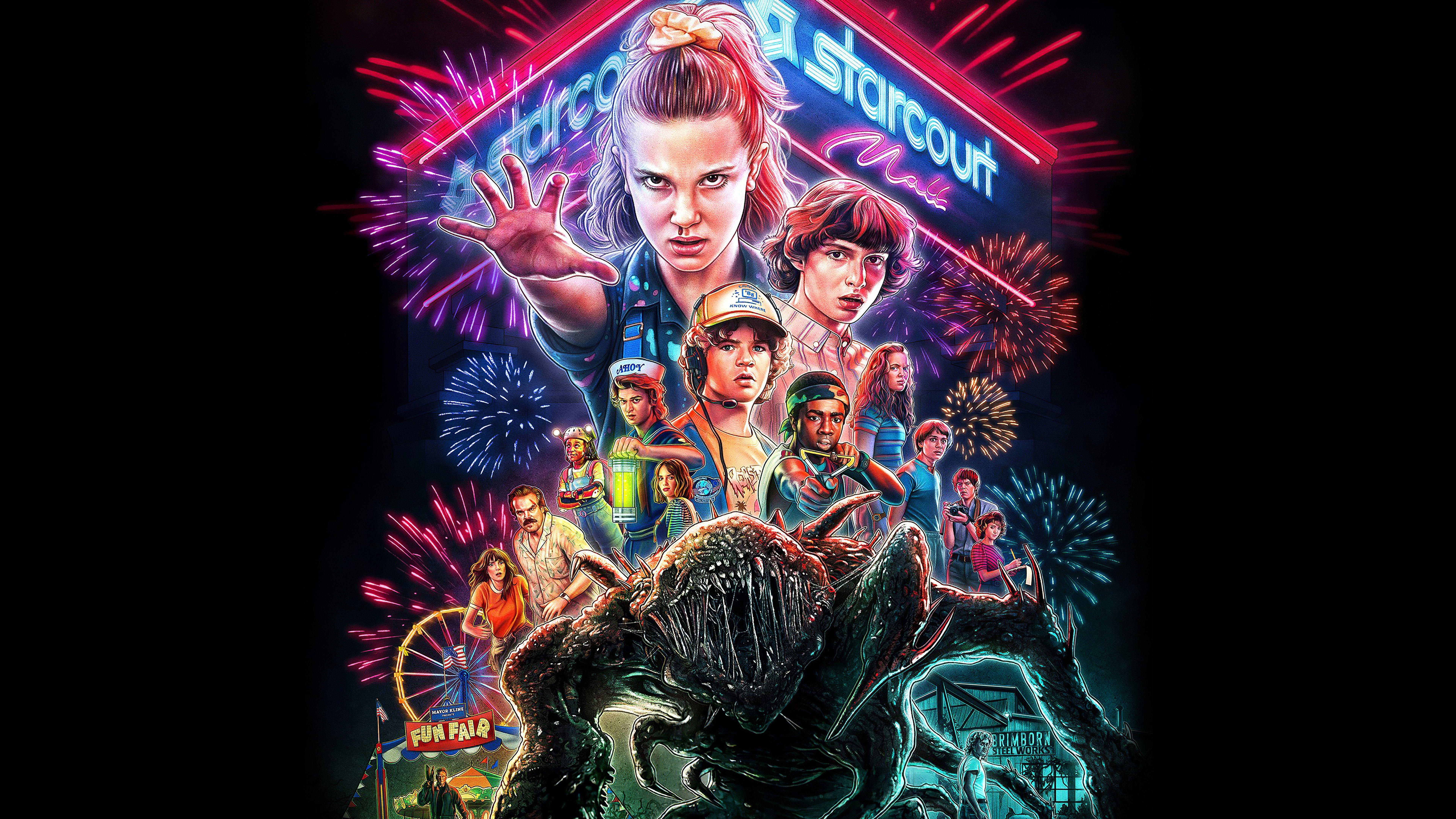 7680x4320 Stranger Things, Season Characters, Poster, 8k, Things Wallpaper 4k