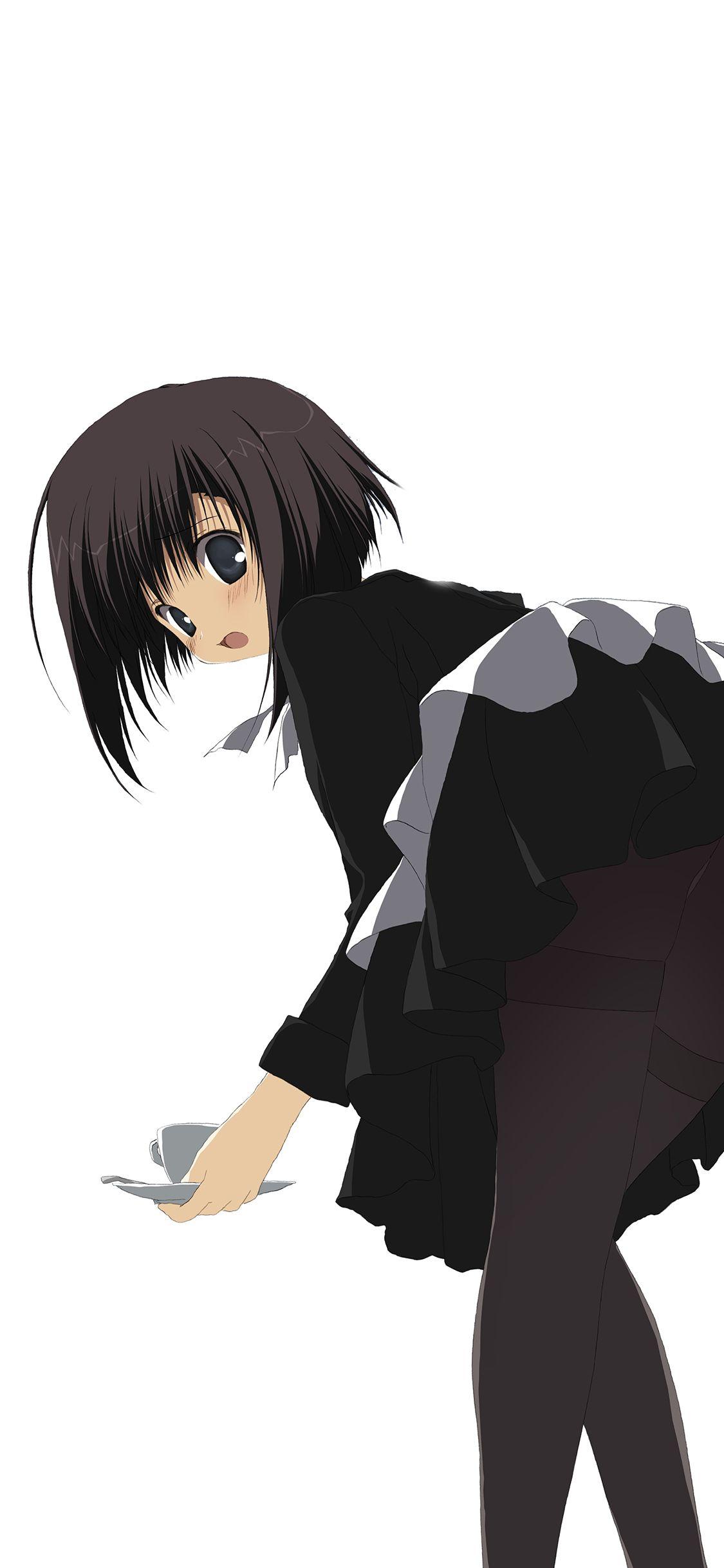 1125x2436 iPhone X wallpaper. girl anime black dress cute illustration art