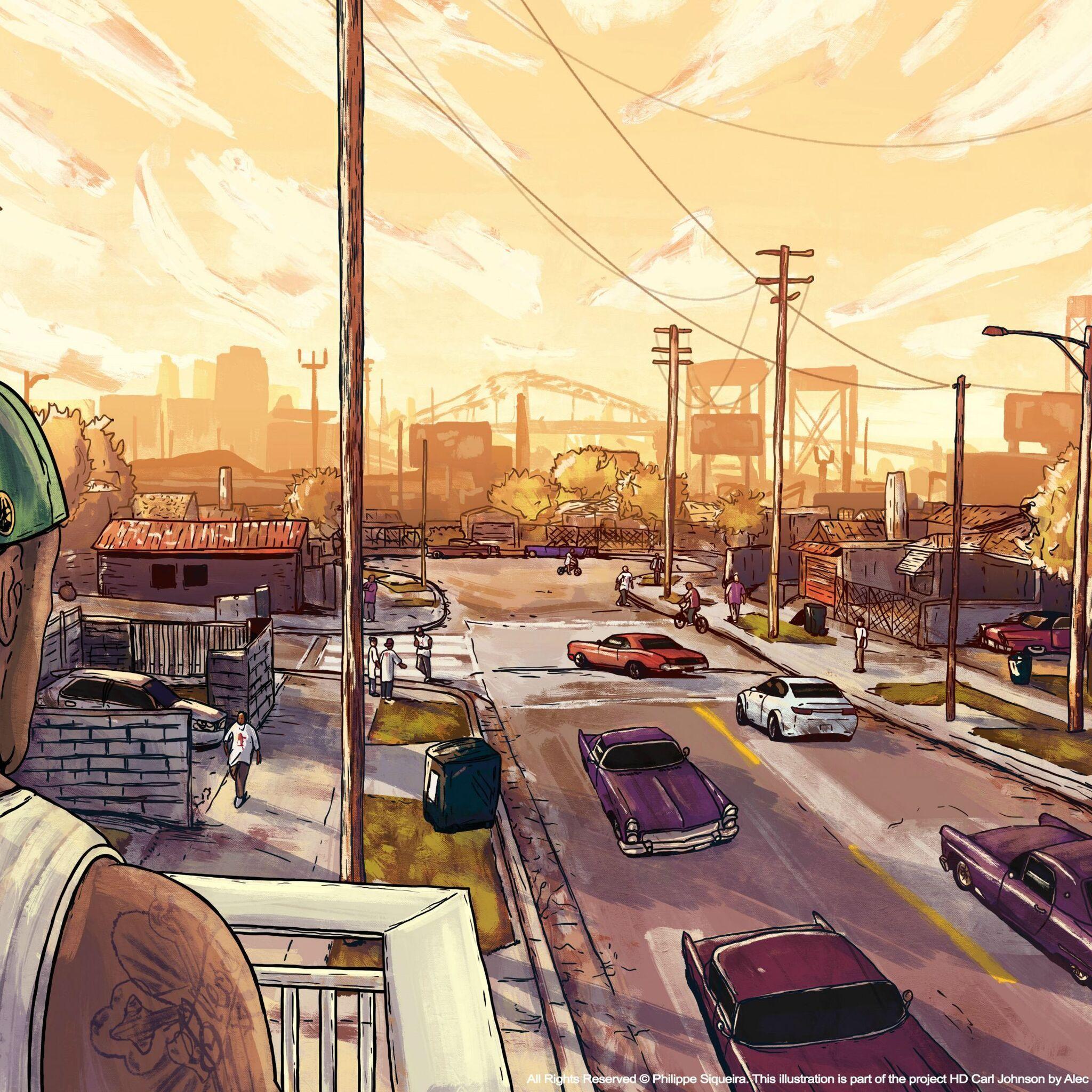 2048x2048 Gta San Andreas Artwork iPad Air HD 4k Wallpaper, Image, Background, Photo and Picture