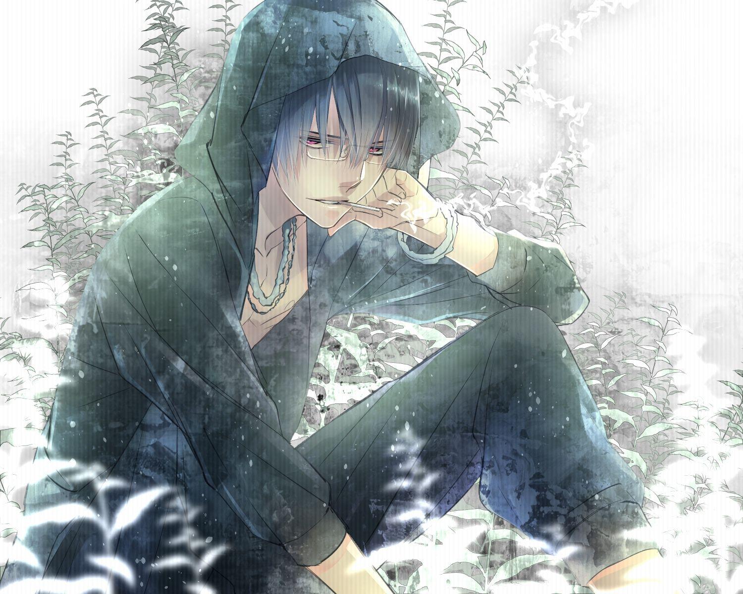 1500x1200 Anime Boy Smoking .