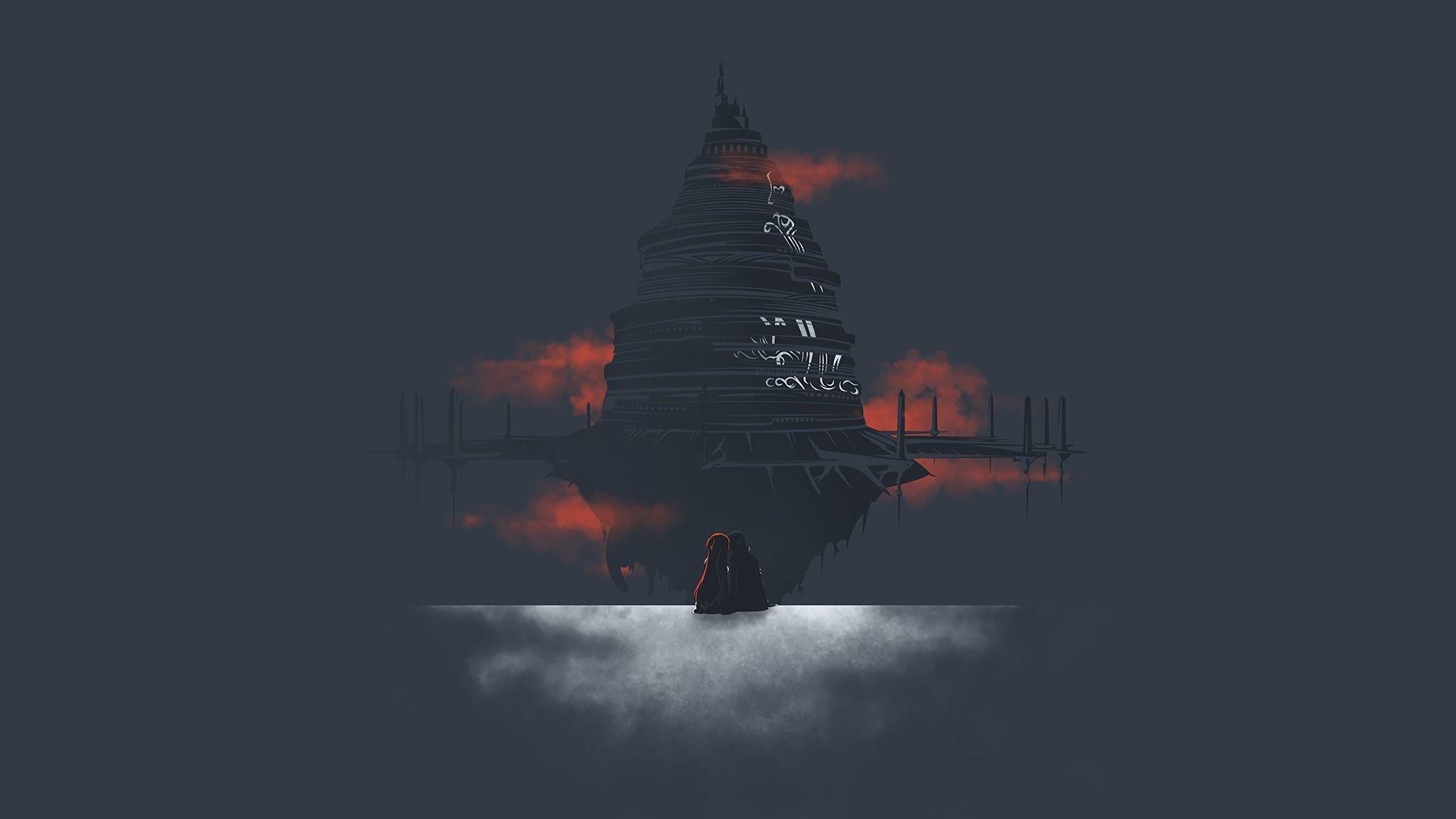 1920x1080 Download 1920x1080 wallpaper minimal, sword art online, couple, anime, full hd, hdtv, fhd, 1080p, 1920x1080 HD image, background, 3388