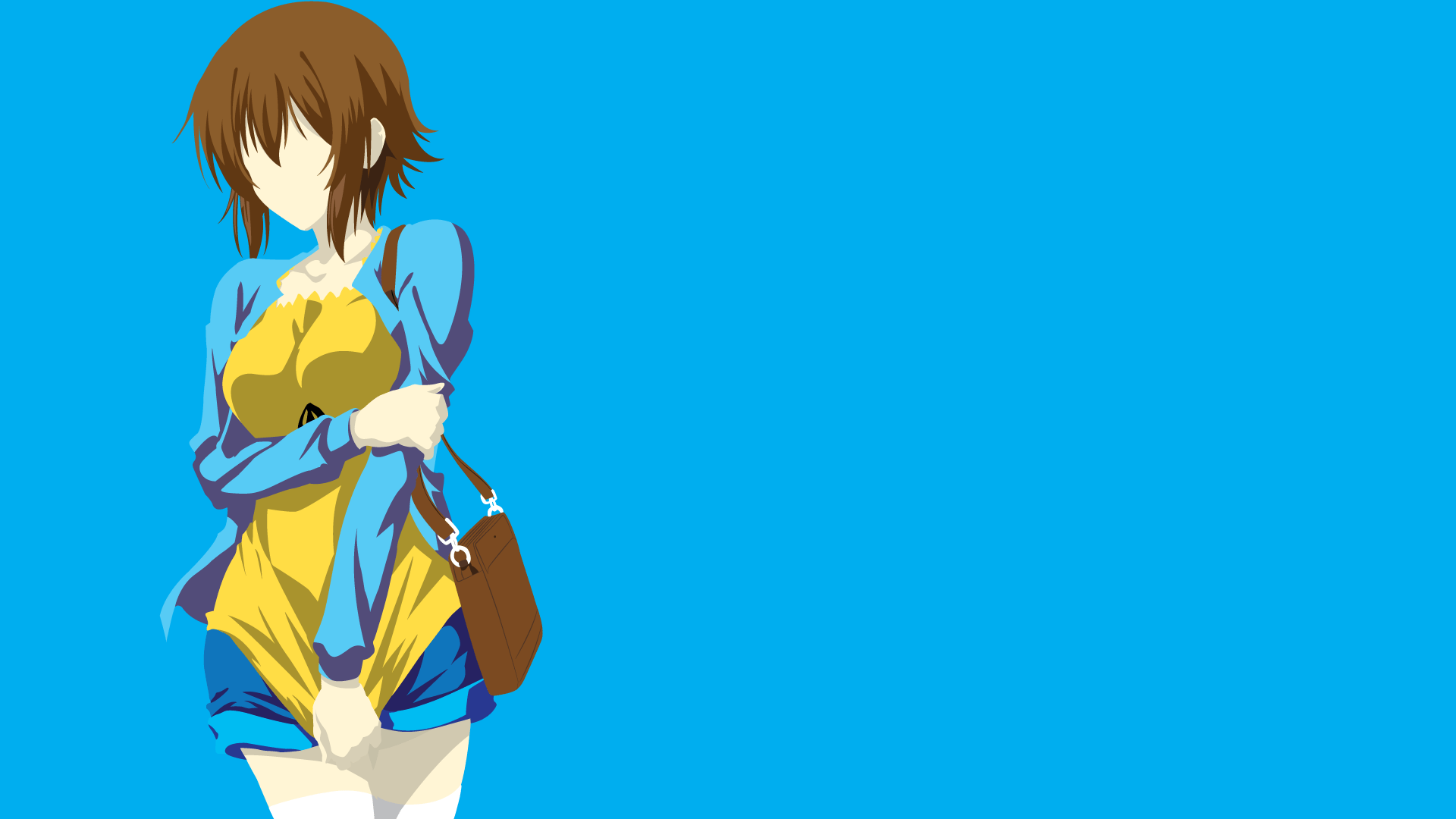 1920x1080 1920x1080 Minimalist, Anime, Blue wallpaper PNG