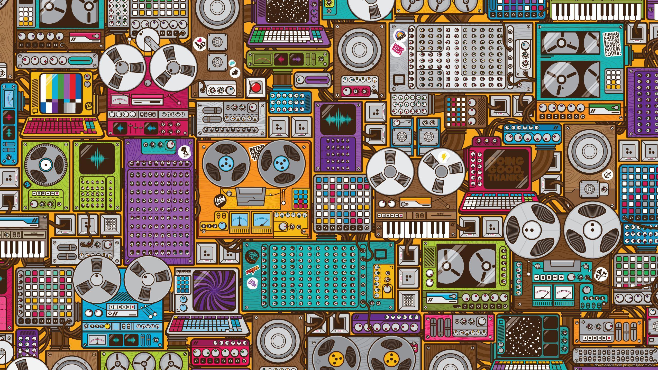 2560x1440 iPhone Vintage Music Wallpaper HD