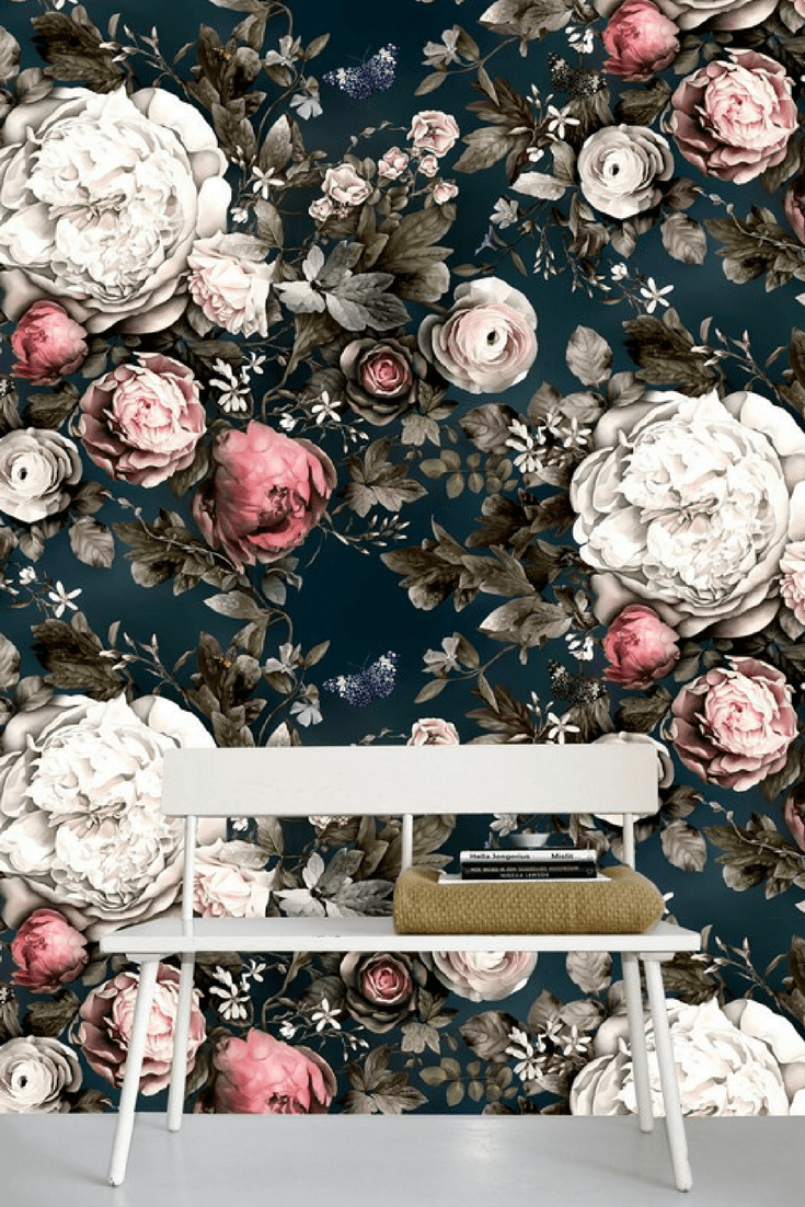 735x1102 best floral wallpaper for a moody look