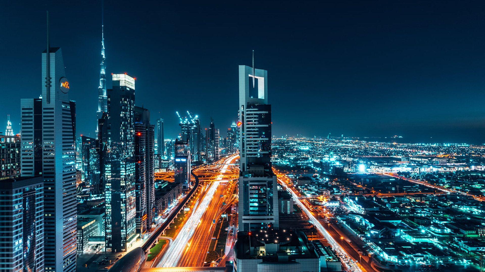 1920x1080 Red and white concrete building wallpaper, city, lights, night, Dubai, Burj Khalifa • Wallpaper For You HD Wallpaper For Desktop & Mobile