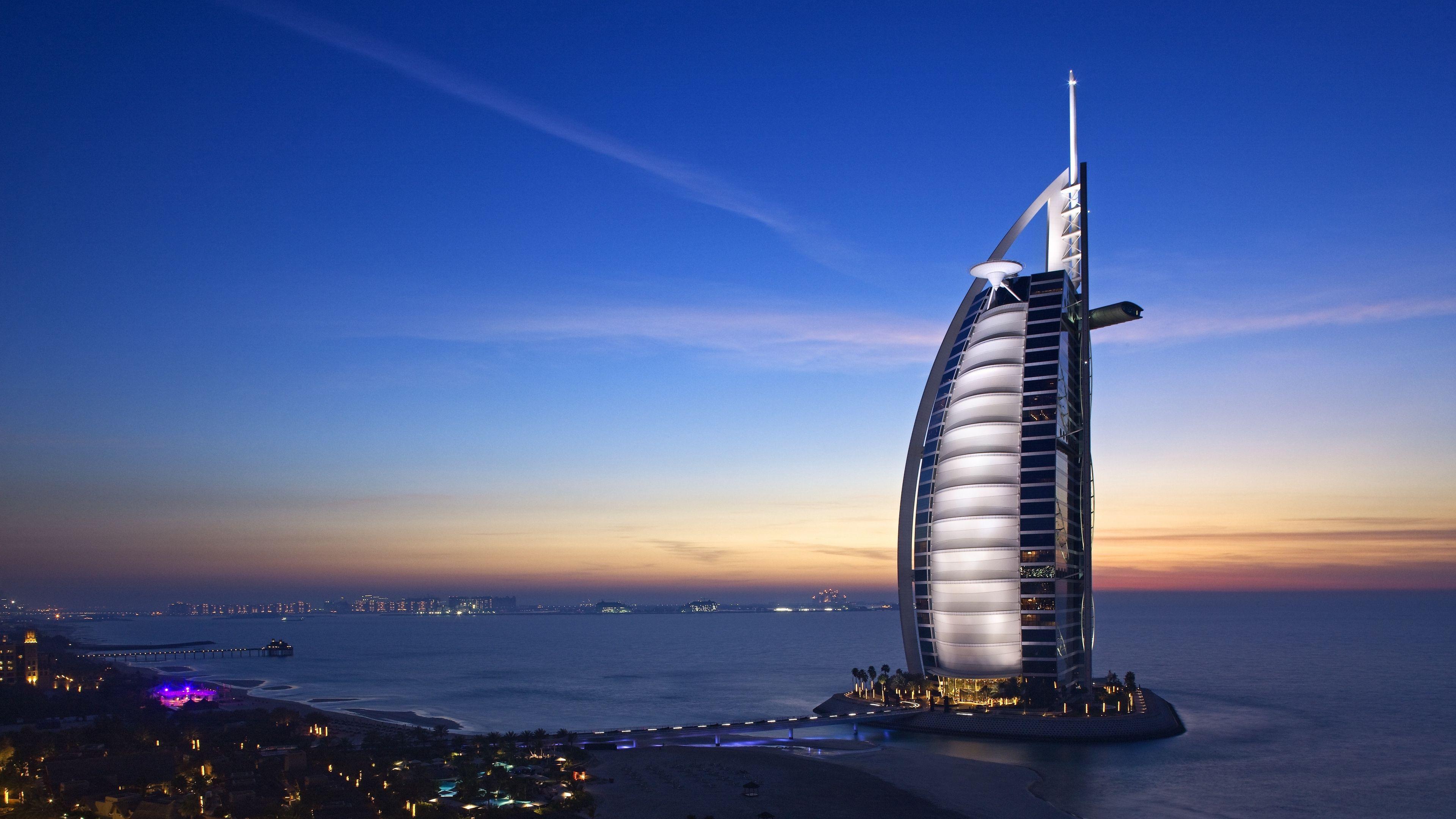 3840x2160 Wallpaper 4k burj al arab hotel, dubai, uae, sky, sea 4k burj al arab hotel, Dubai, uae