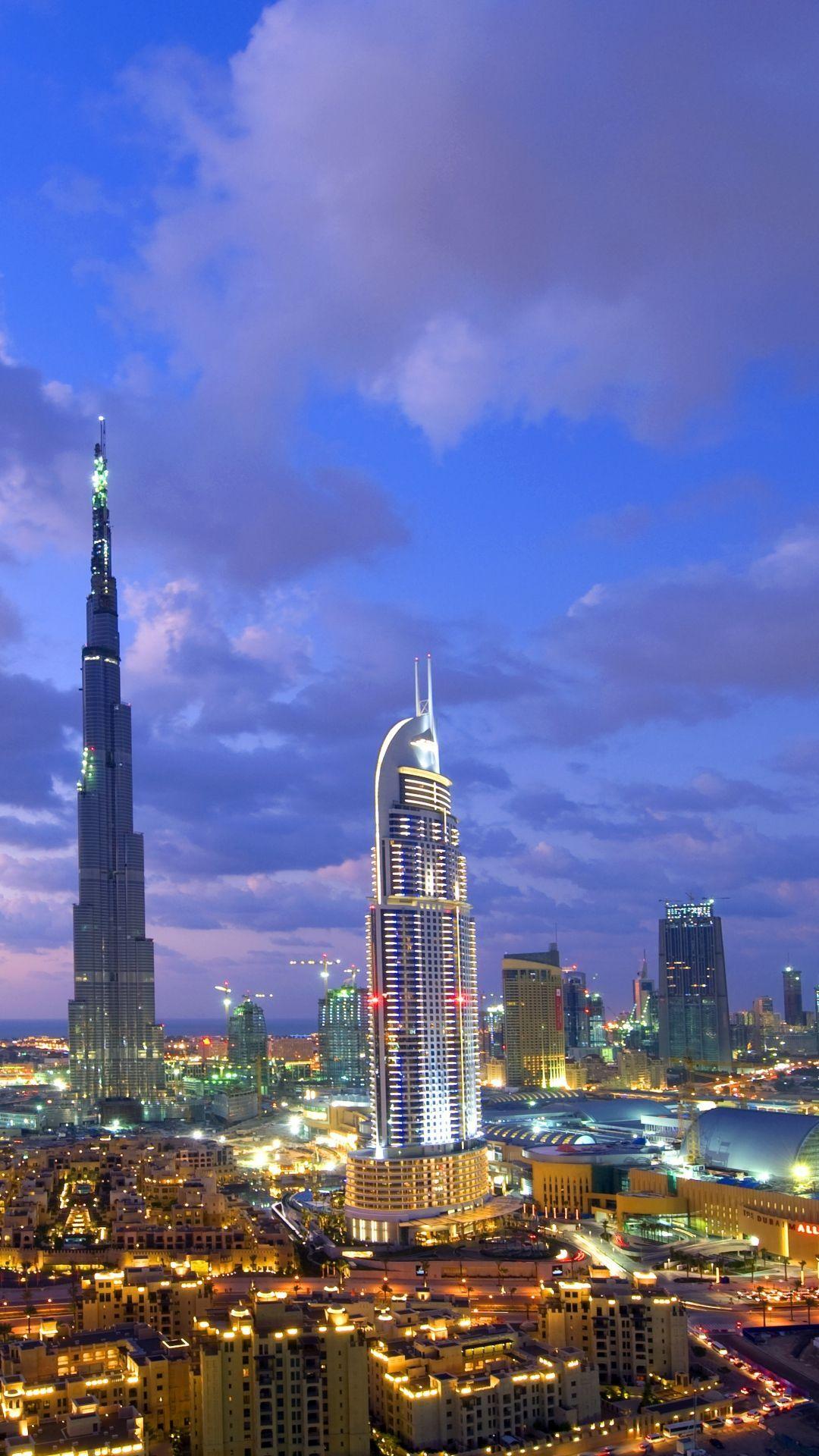 1080x1920 Download Wallpaper 1080x1920 dubai, building, view from the top, view, city lights Sony Xperia Z ZL,. Beautiful places to visit, Dubai travel, Places to travel