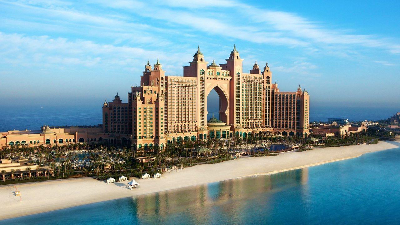1280x720 Wallpaper dubai, building, sky, beautiful landscape, architecture hd, picture, image
