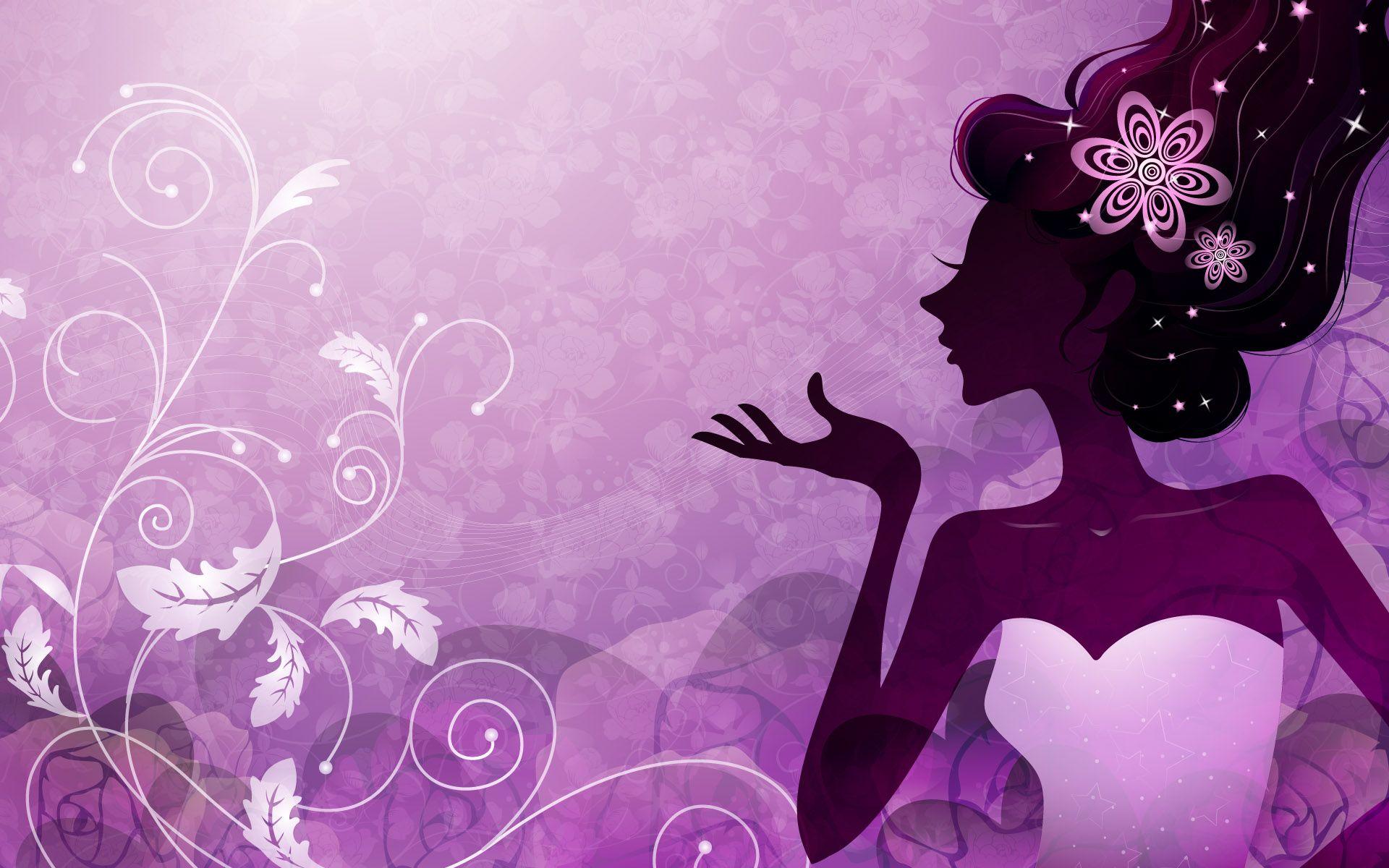1920x1200 Purple Girl Background