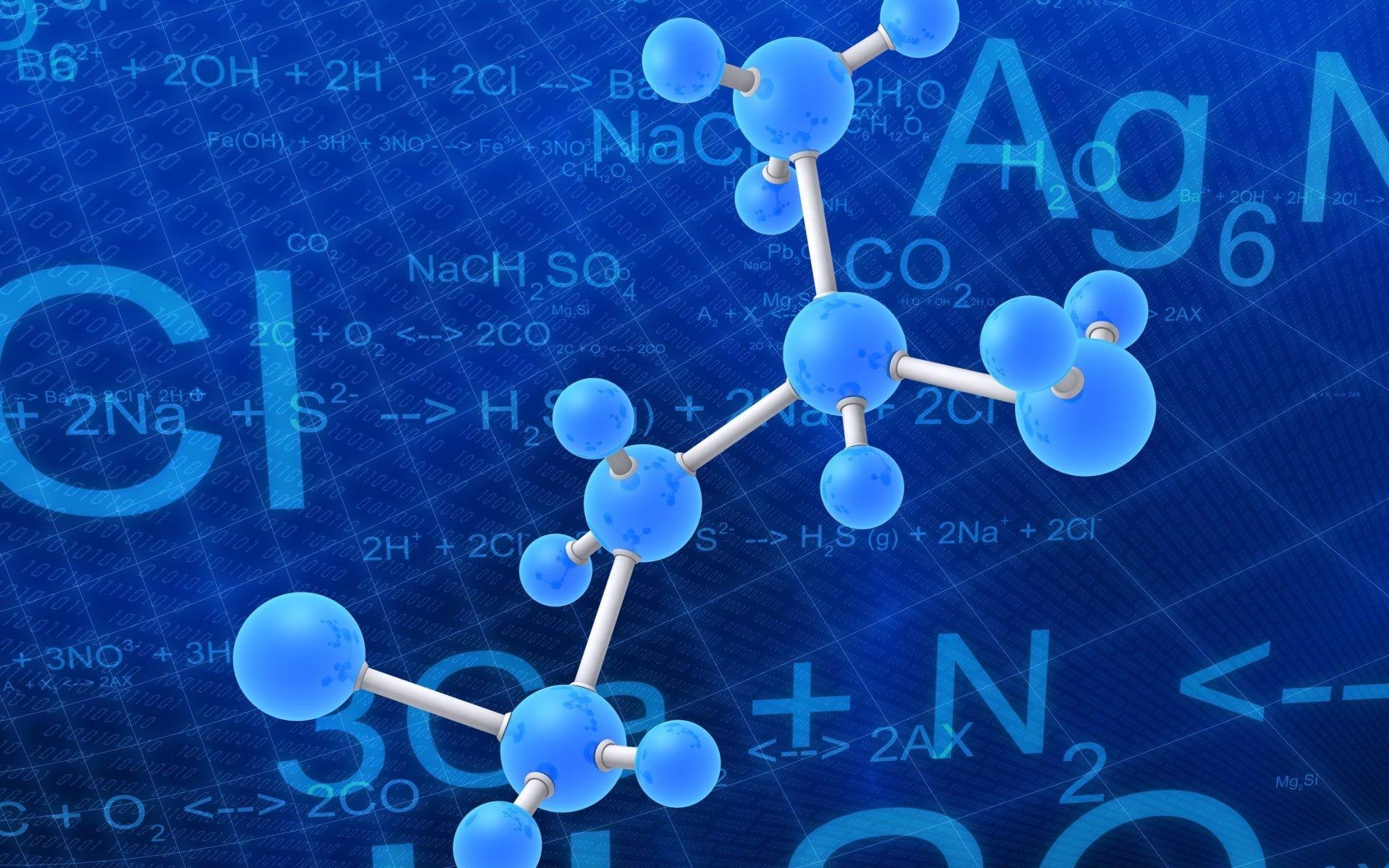 1920x1200 Chemistry, Atoms, 3D, Blue Background, Numbers, Knowledge, Elements, Binary, Code, Squares, Molecular Models #chemist. Science illustration, Chemistry, Nootropics
