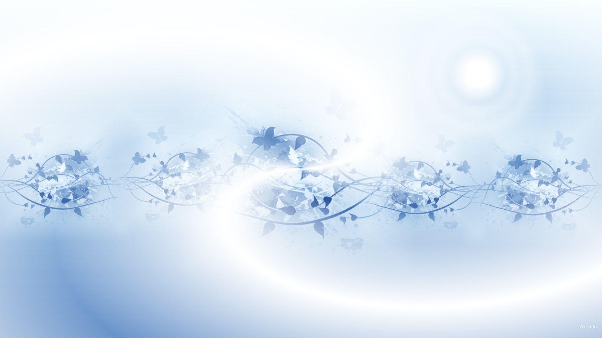 1920x1080 Wallpaper White And Blue Winter Blooms Abstract Flowers Free HD