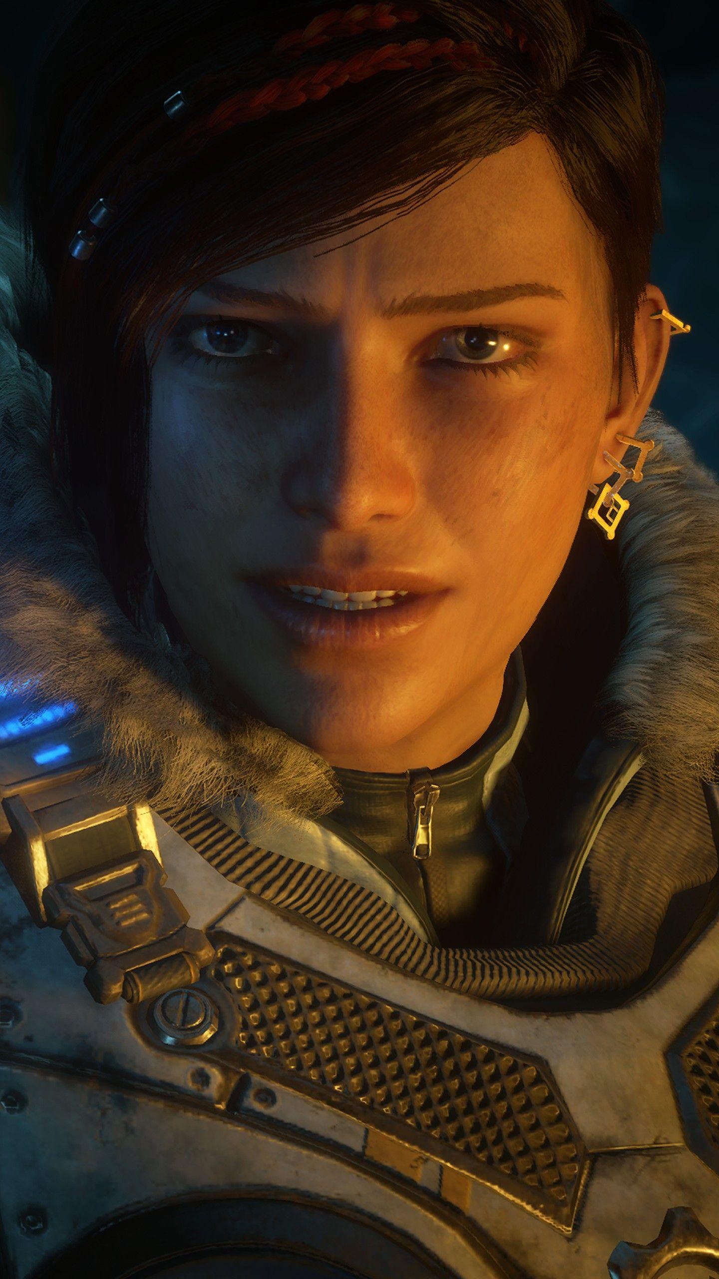 1440x2560 Kait Diaz With Gun 4K HD Gears 5 Wallpaper