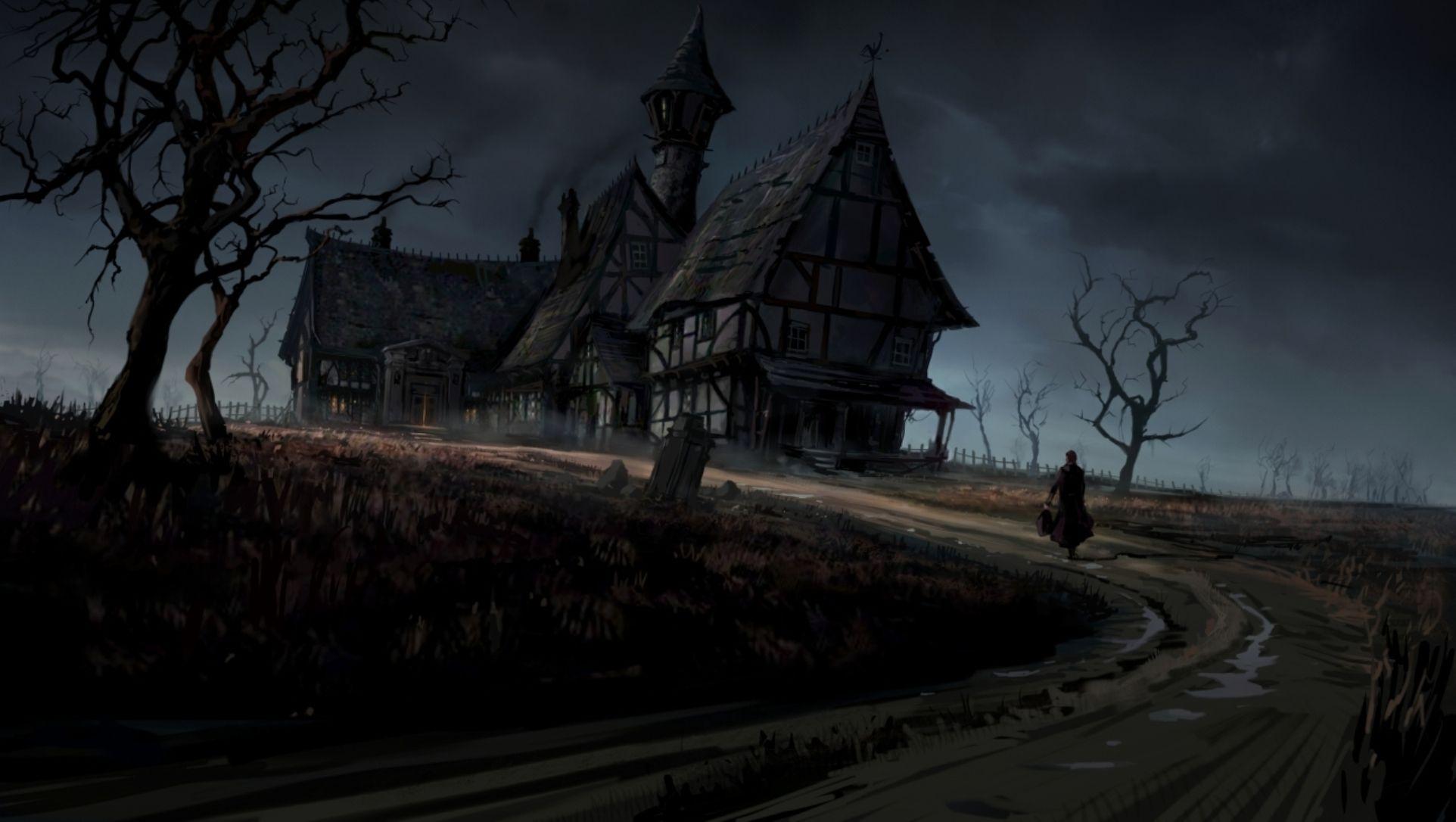 1924x1086 Free download Dark haunted horror gothic house storm rain art wallpaper 1924x1086 [1924x1086] for your Desktop, Mobile & Tablet. Explore Haunted House HD Wallpaper. Haunted Mansion Desktop Wallpaper, Haunted