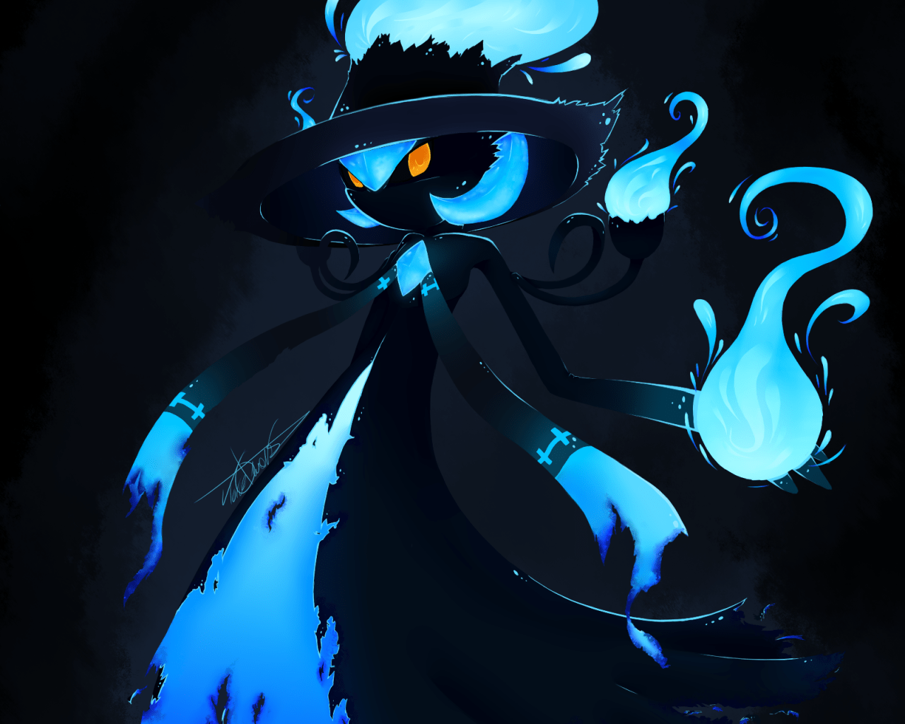 1280x1024 Gardevior Mismagius Chandelure Pokemon Pokemon Fusion HD Wallpaper
