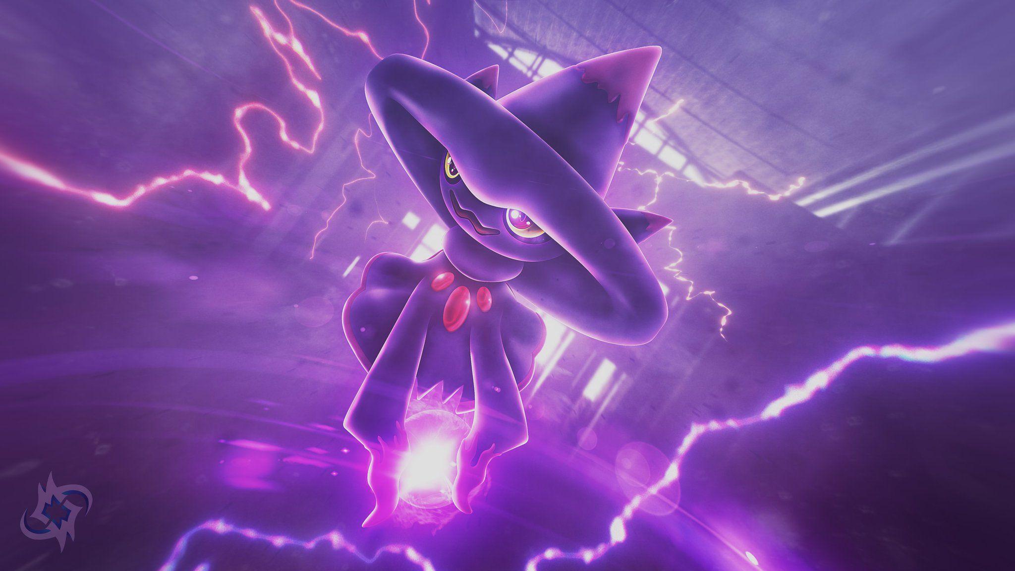 2048x1152 Pixelflare a go at digital painting again for my favorite Pokemon Mismagius! Background and effects was made from stock stuff