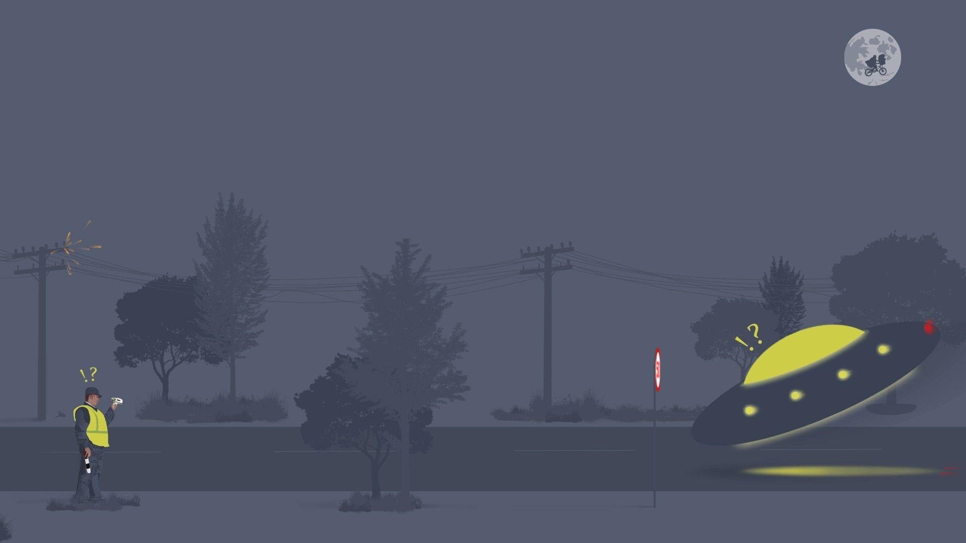 1920x1080 Humor funny sci fi science spaceship spacecraft ufo aliens movies et e_t_ wallpaperx1080