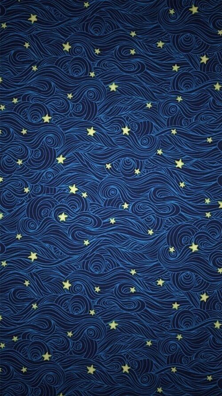 750x1334 Blue Clouds Stars Illustration iPhone 8 Wallpaper Free Download