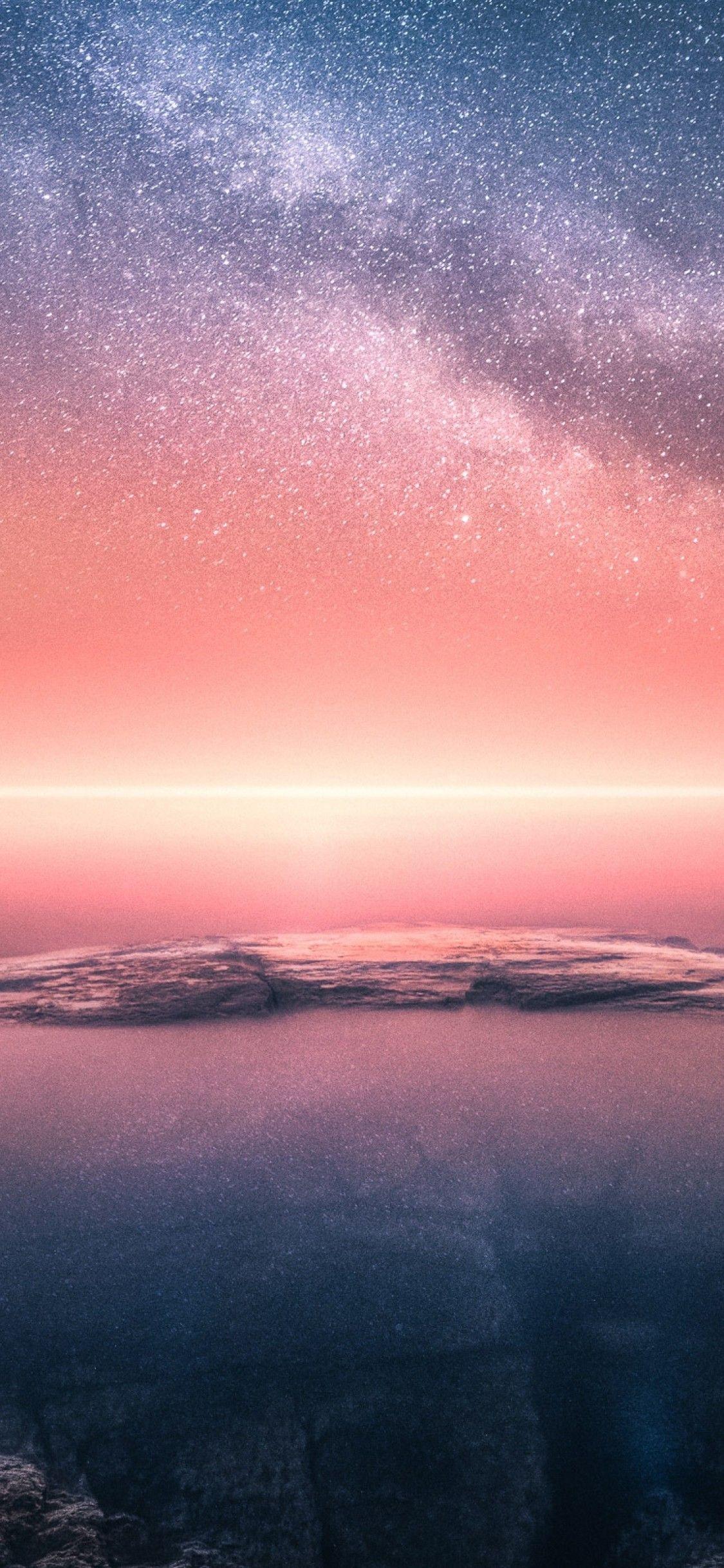 1125x2436 Download 1125x2436 Nokia 8 Sirocco Stock, Horizon, Sunset, Stars, Ocean Wallpaper for iPhone 11 Pro & X