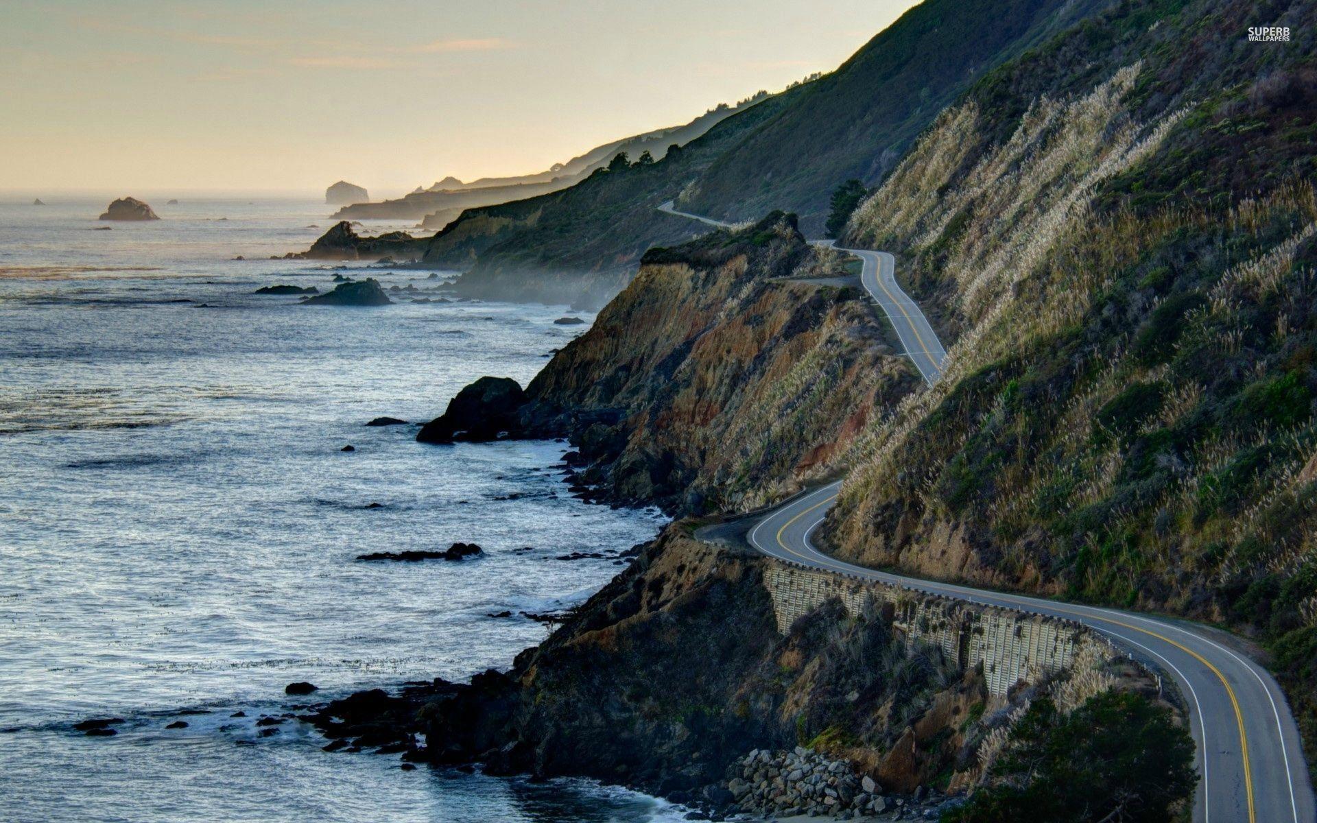 1920x1200 Road on The Rocky Shore HD wallpaper