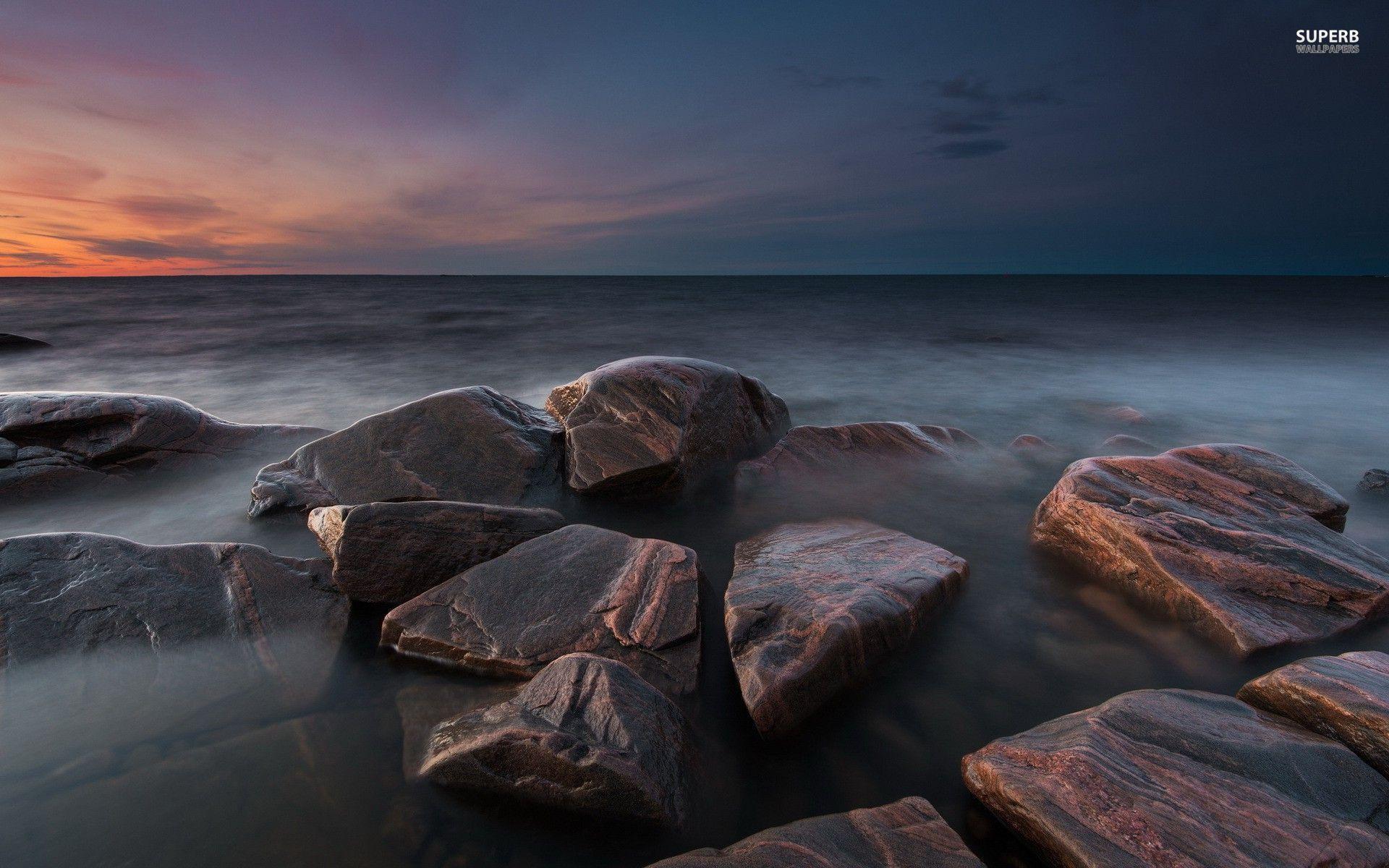 1920x1200 Rocky Coast Varmland Sweden wallpaper. Rocky Coast Varmland Sweden