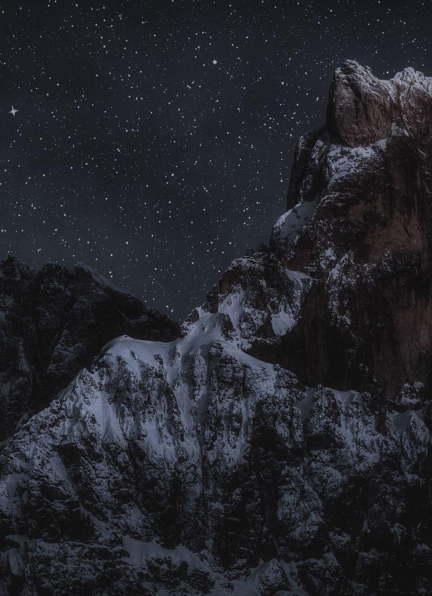 840x1160 Download 840x1160 wallpaper starry sky, mountain peak, rocky mountain, nature, iphone iphone 4s, ipod touch, 840x1160 HD image, background, 23531