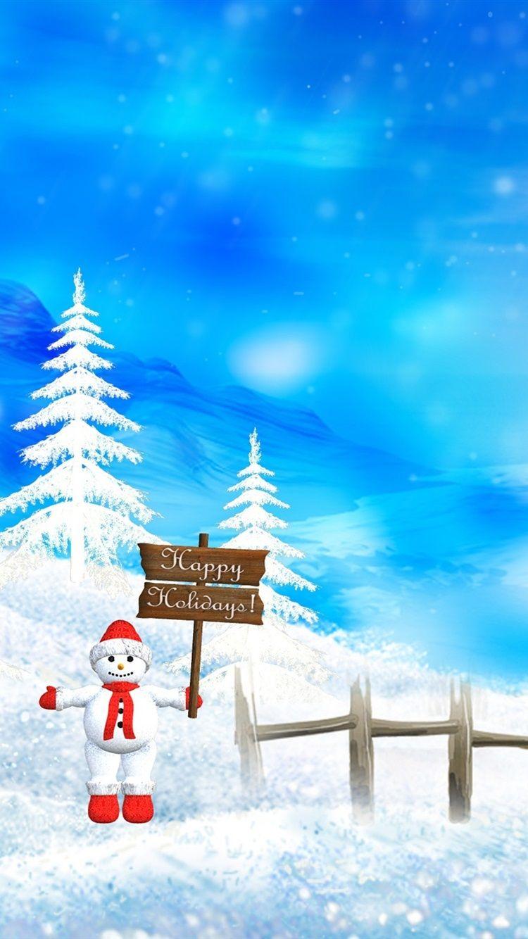 750x1334 Merry Christmas Beautiful Snow Scene 750x1334 IPhone 8 7 6 6S Wallpaper, Background, Picture, Image