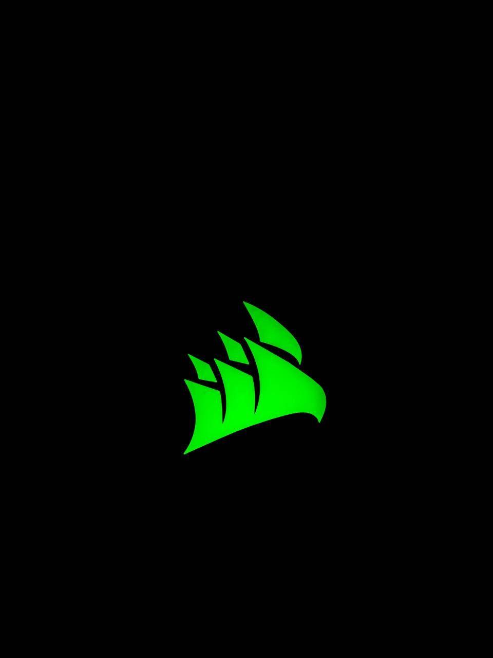 960x1280 Corsair Green logo wallpaper