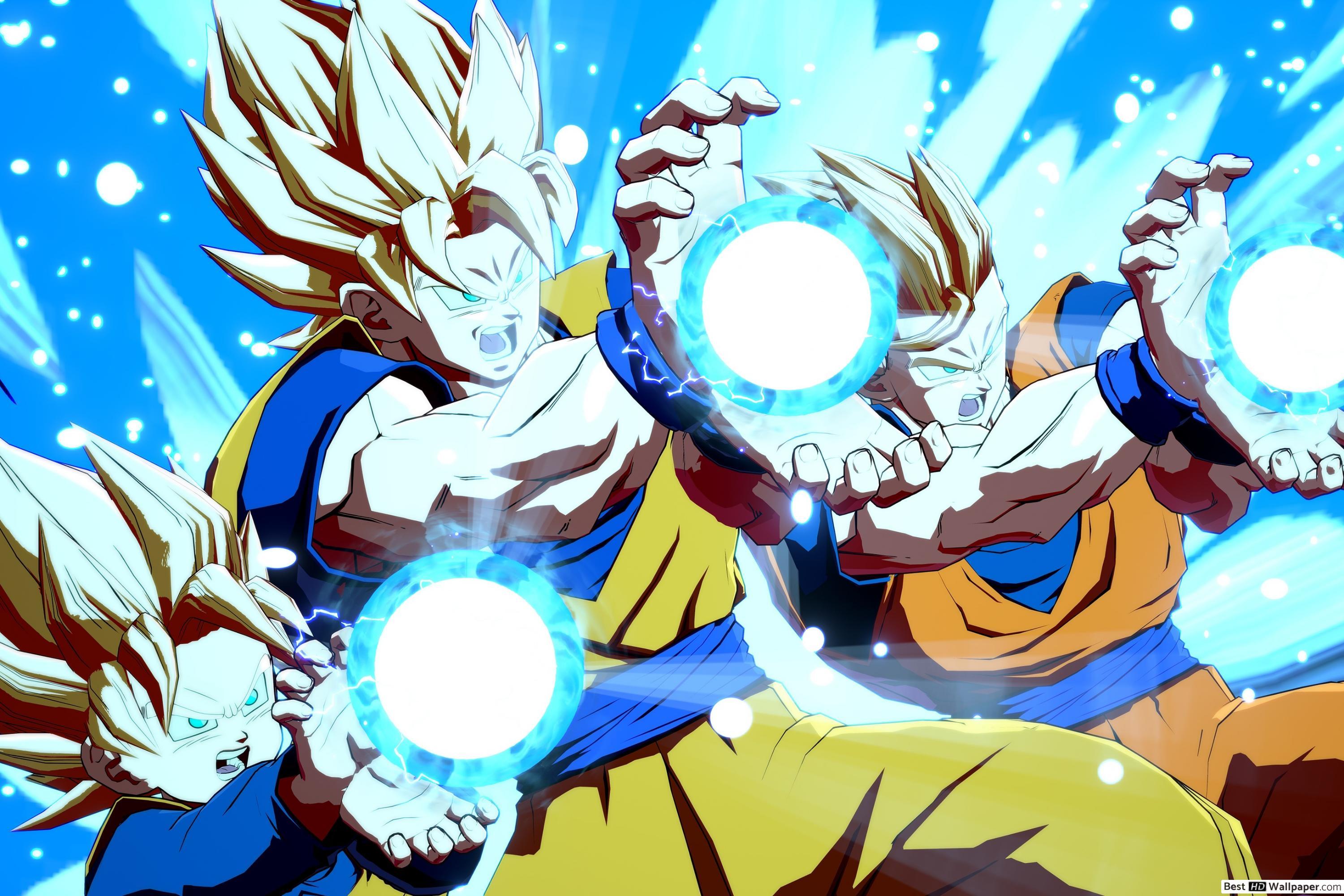 3000x2000 Dragon Ball Fighterz, Goku & Gohan KameHameHa HD wallpaper download