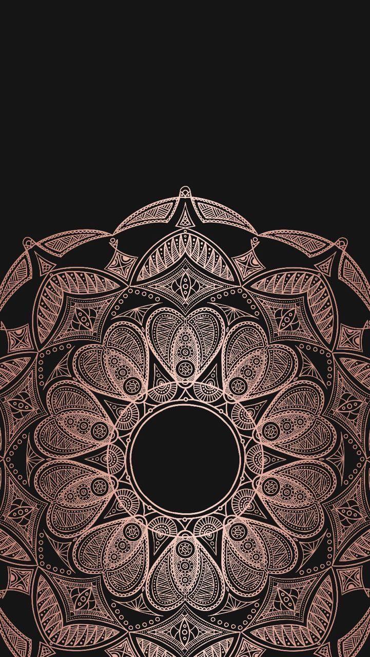 721x1280 Black Rose Gold Mandala Wallpaper