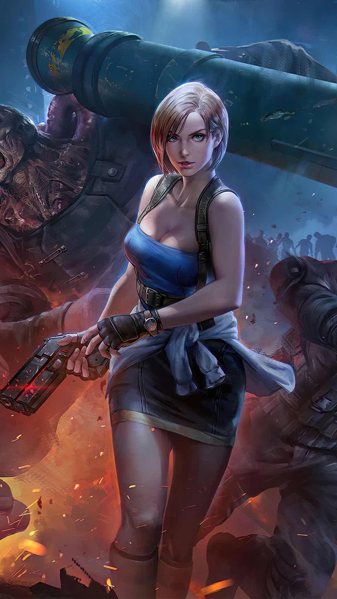 1080x1920 Jill valentine re3 remake wallpaper HD phone background 2020 game art Poster on iPhone android. Resident evil girl, Evil anime, Jill valentine