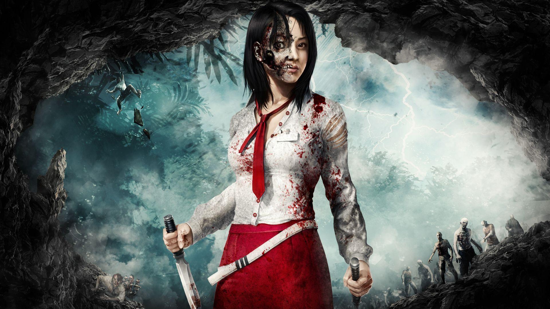 1920x1080 Zombie Girl Wallpaper