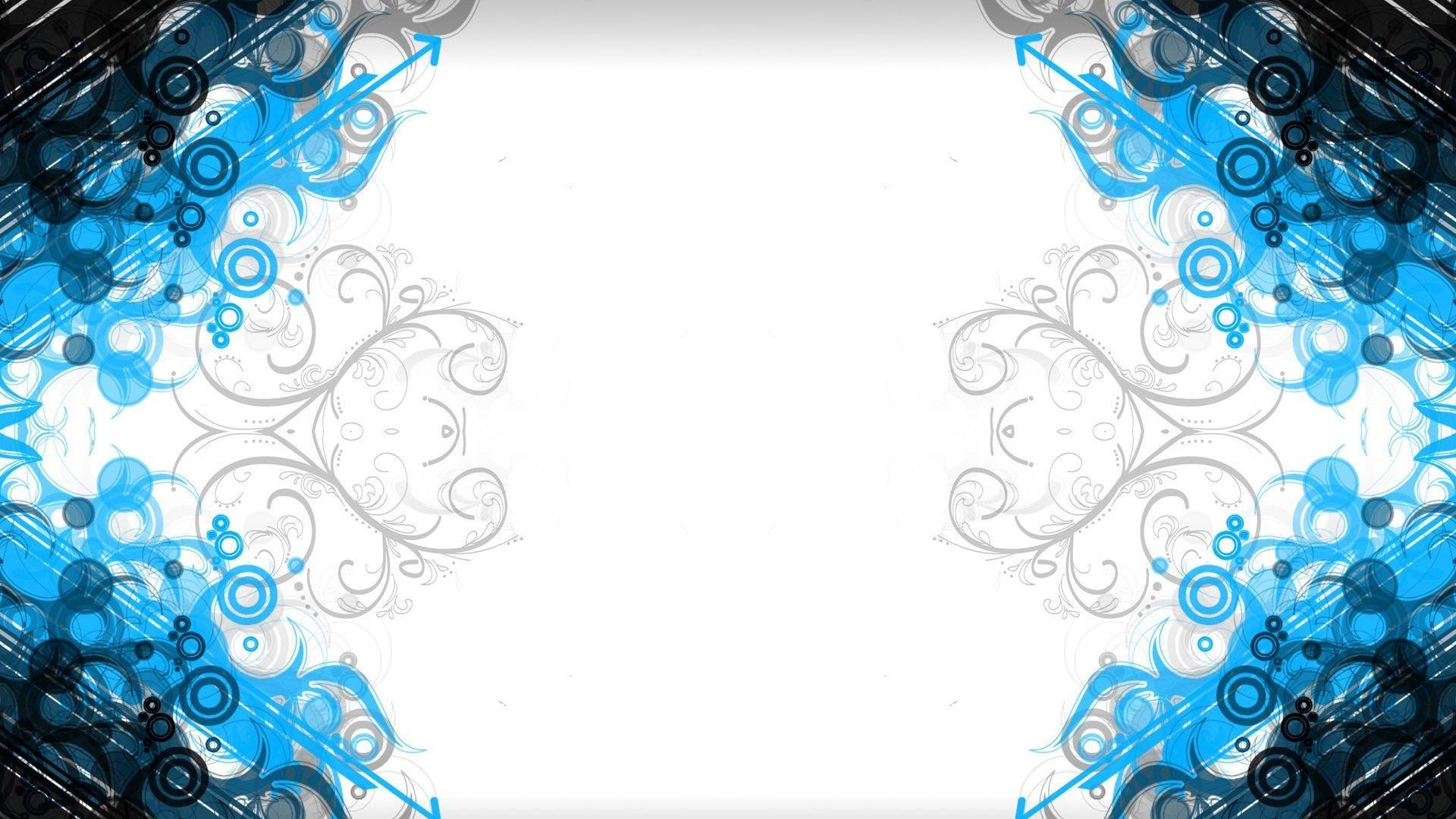 1920x1080 Blue and White Abstract Wallpaper .