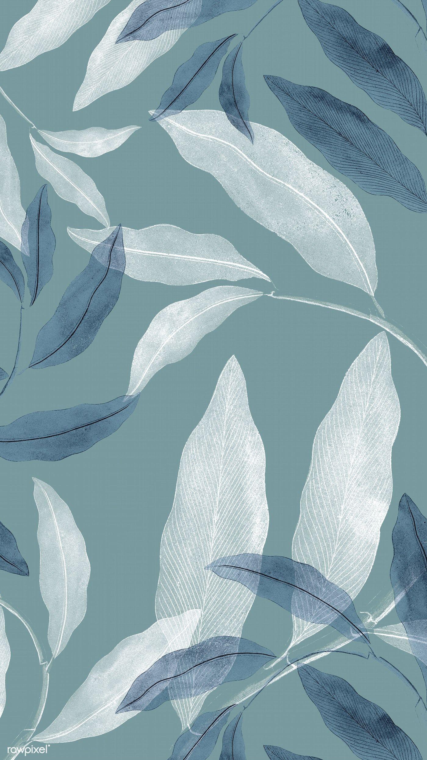 1400x2489 Download premium illustration of Blue and white leafy background mobile. Background phone wallpaper, Blue and white wallpaper, Abstract