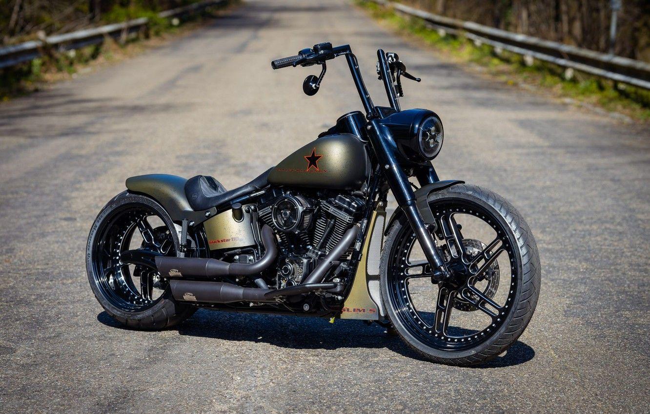 1332x850 Wallpaper Harley Davidson, Harley Davidson, Custom, Motorbike, Thunderbike, Softail Slim S, By Thunderbike, BLACK STAR Image For Desktop, Section мотоциклы