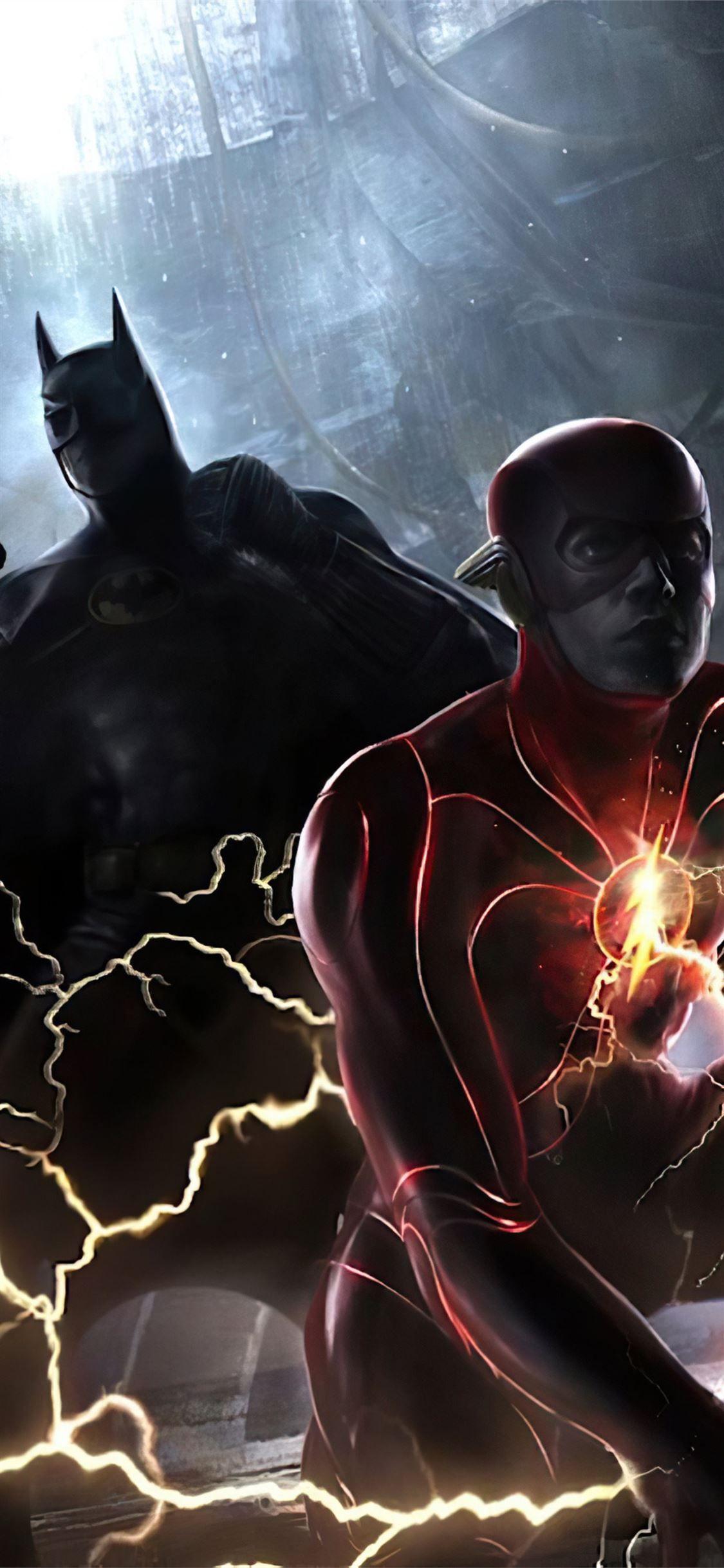 1125x2436 the flash and batman iPhone X Wallpaper Free Download