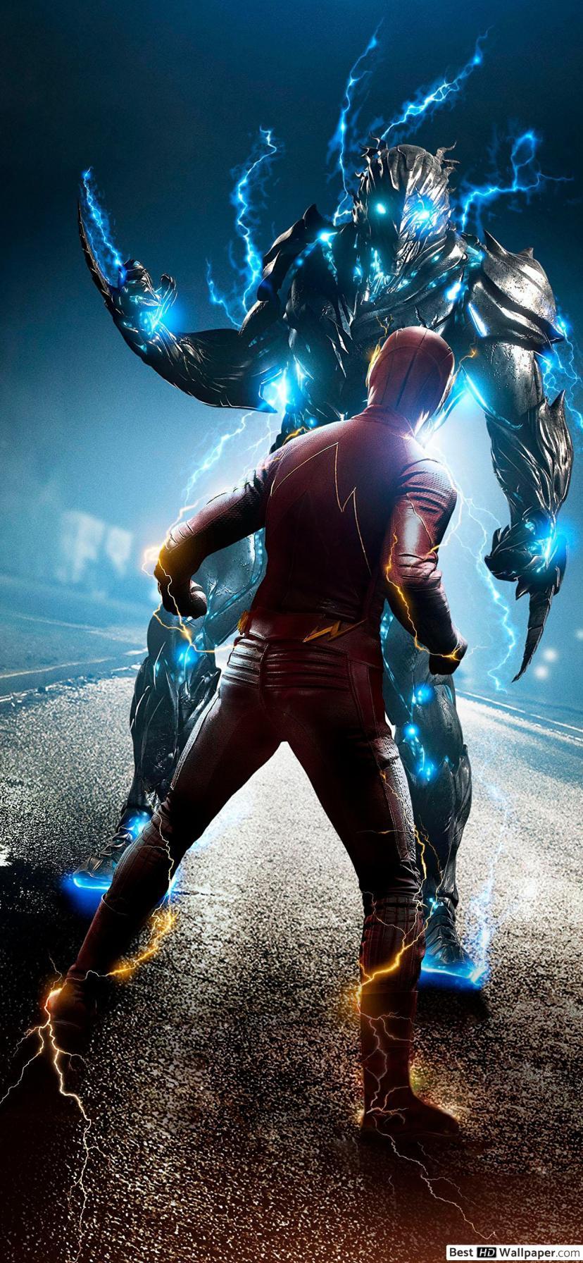 828x1792 The Flash series with lightning demon HD wallpaper download
