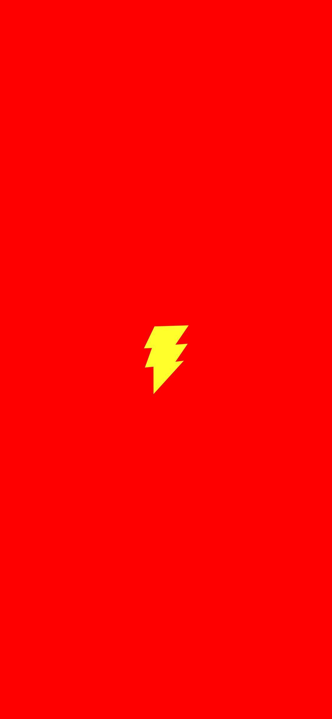 1125x2436 flash comic hero minimal red art logo