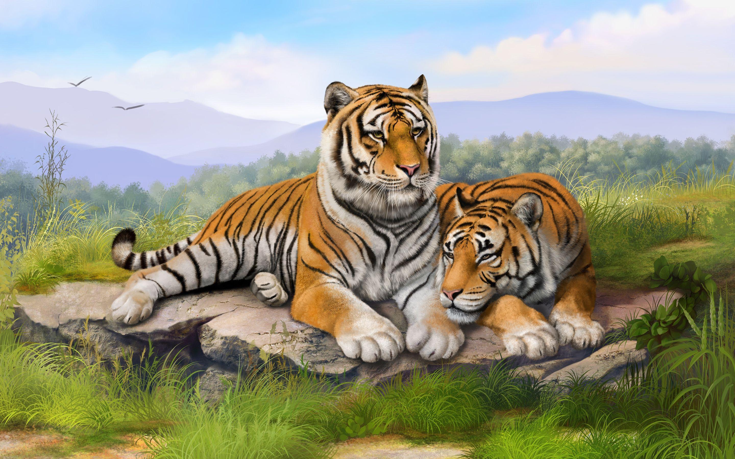 2880x1800 Tiger Art Wallpaper .