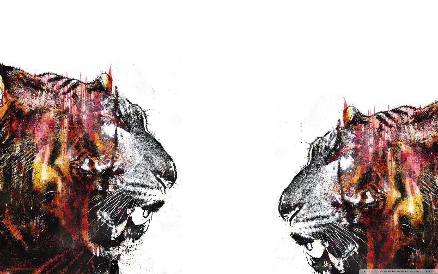 1680x1050 Download Tigers Art UltraHD Wallpaper