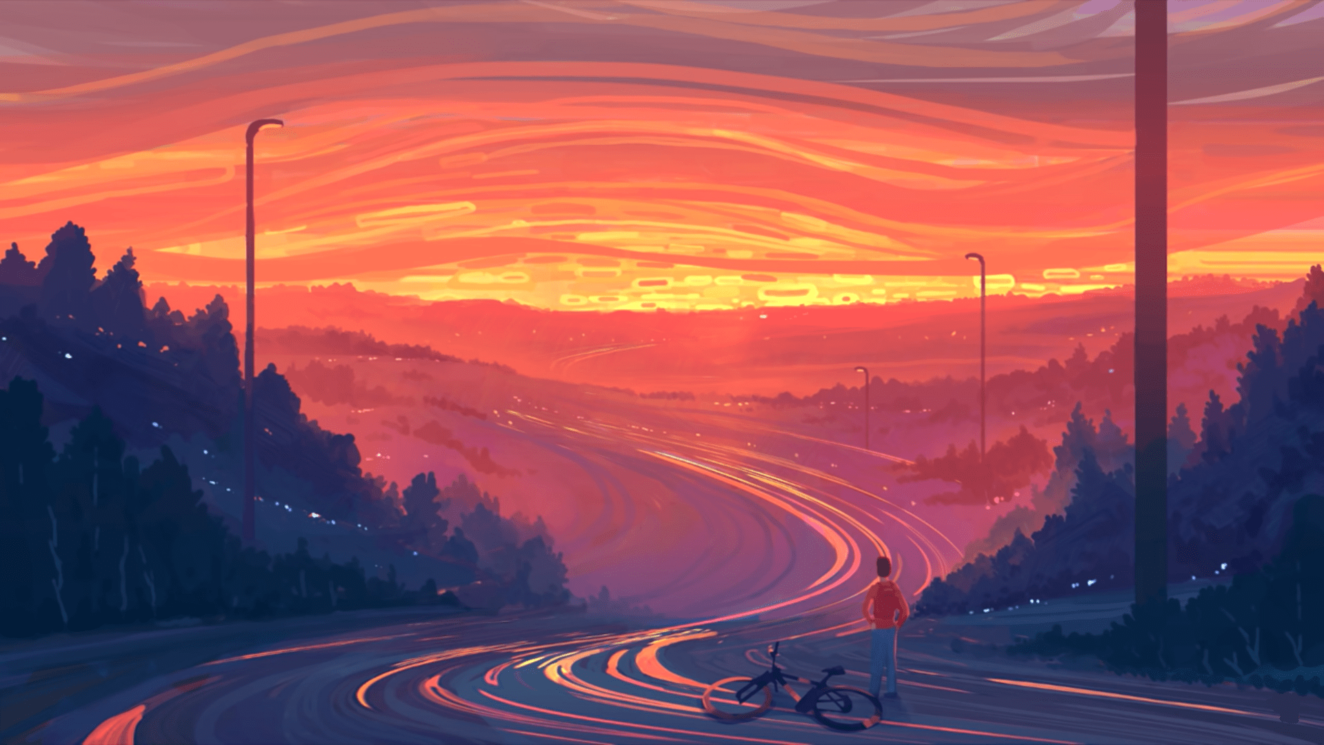1920x1080 Sunset In A Valley Aesthetic Wallpaper [1920 X 1080]