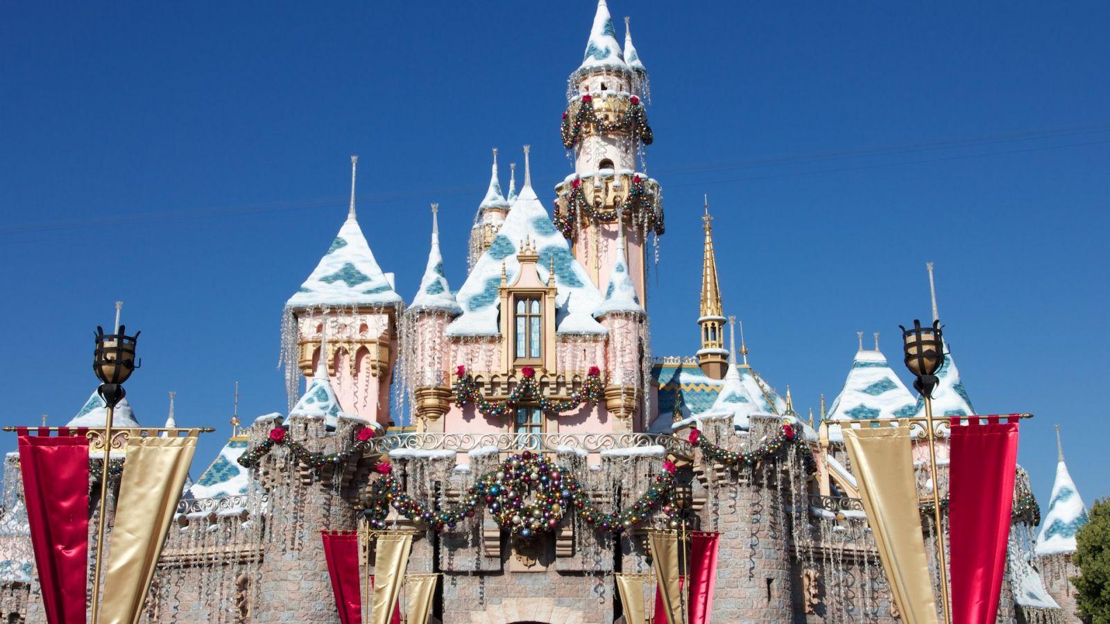 1600x900 Free download Sleeping Beauty Castle Disneyland California at Christmas Desktop [1920x1280] for your Desktop, Mobile & Tablet. Explore Disney Castle Christmas Wallpaper. Disney Castle Wallpaper Free, HD Castle Wallpaper