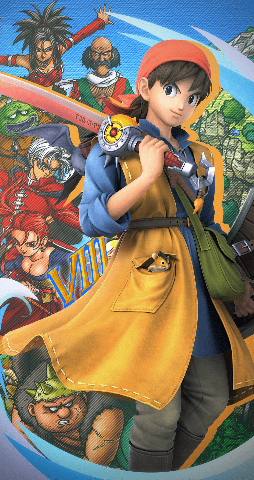 852x1608 Dragon Quest Phone Wallpaper