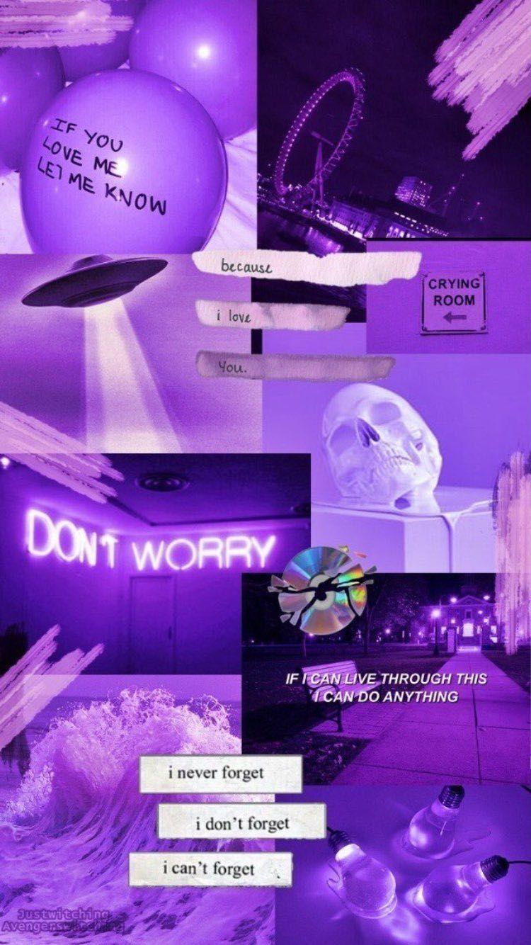 750x1334 Purple Aesthetic Background Collage .