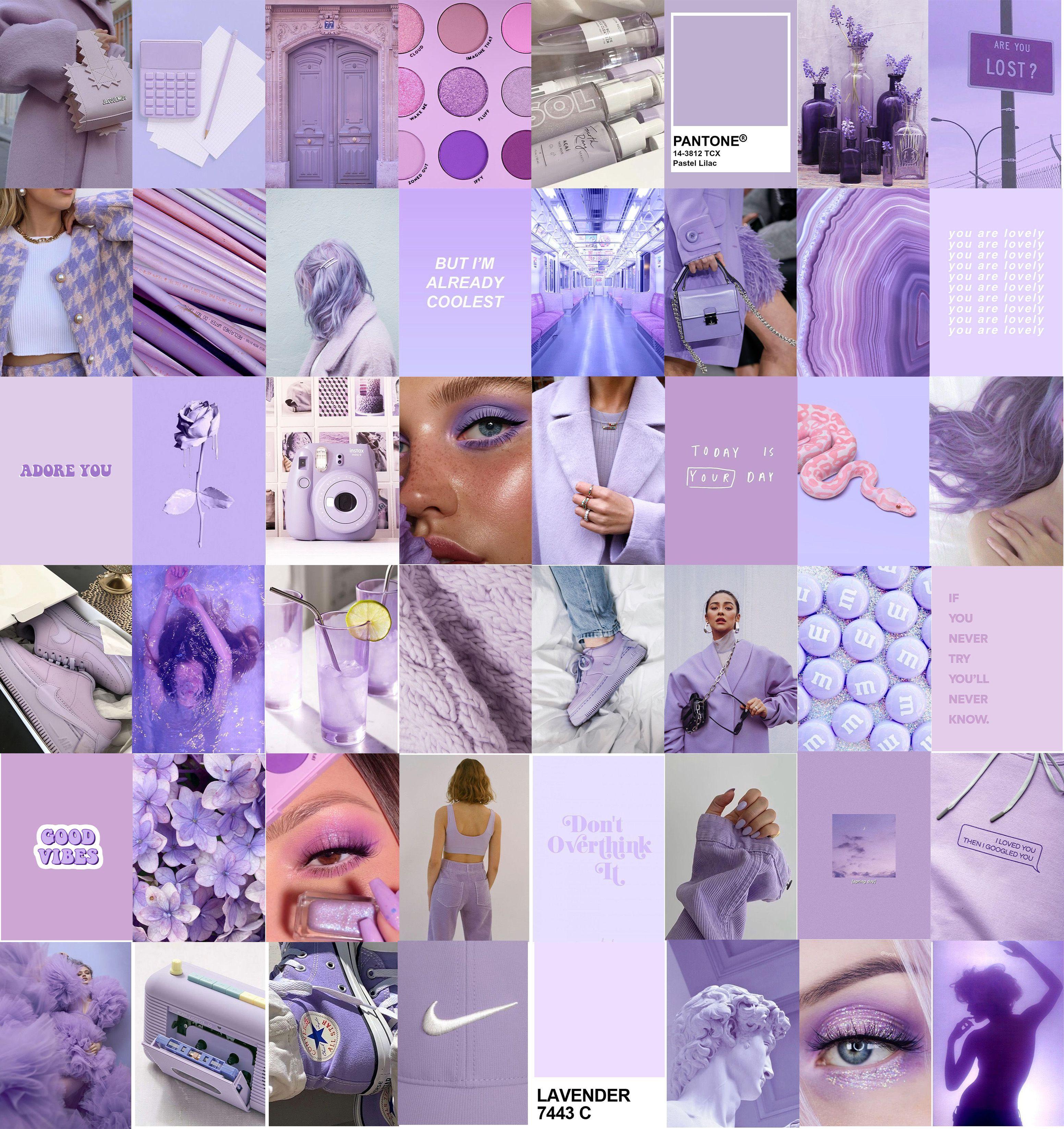 3104x3291 Pastel Purple Aesthetic Boujee Wall Collage Kit (DİGİTAL DOWNLOAD) Lilac Lavender Tumblr Room Dorm Decor 50pcs. A4 size!. Purple aesthetic, Purple walls, Lavender aesthetic