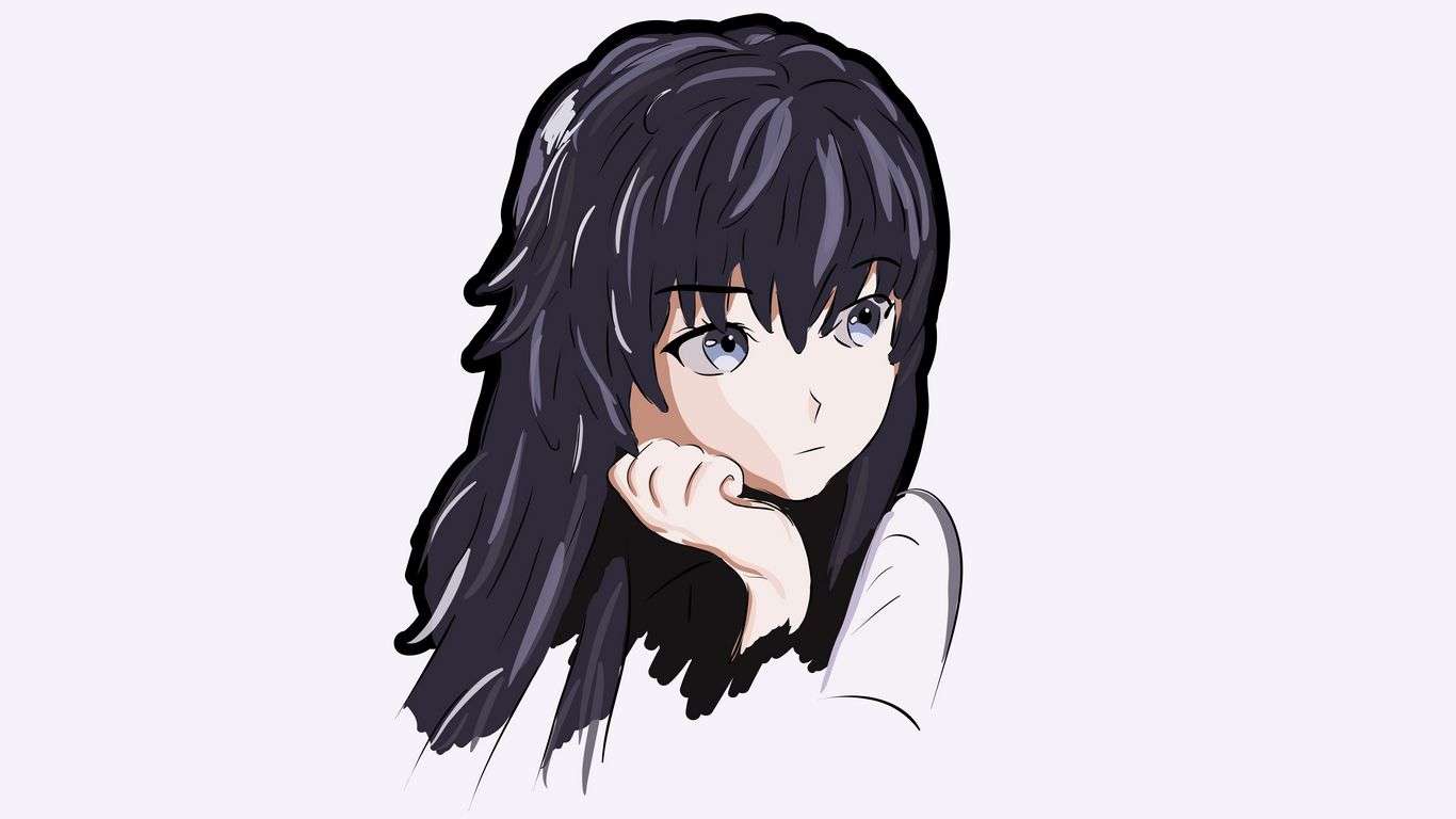 1366x768 Dark Sad Anime Girl Wallpaper