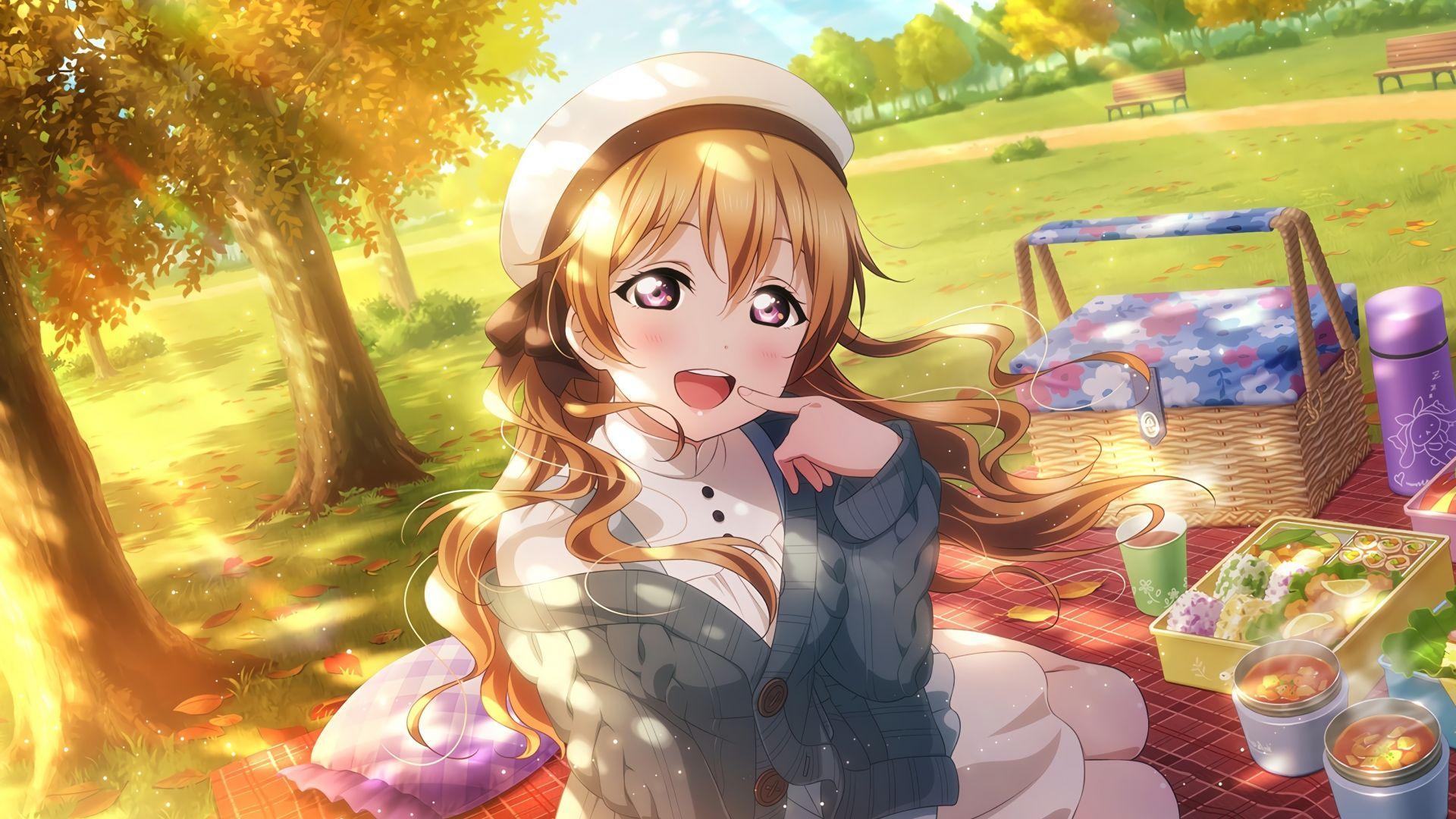 1920x1080 Desktop wallpaper fun, outdoor, anime girl, love live!, HD image, picture, background, 78cdb4