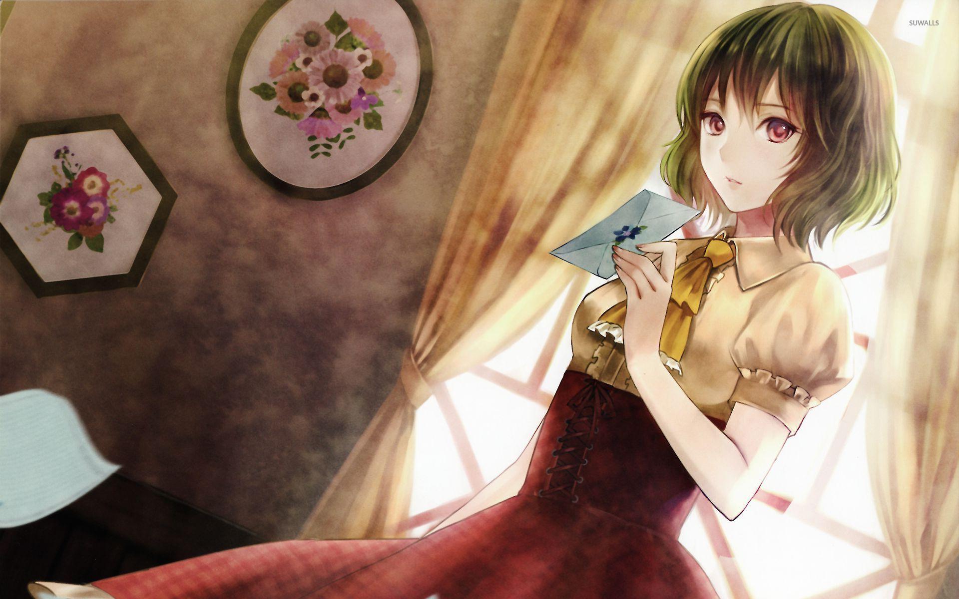 1920x1200 Girl with a love letter wallpaper wallpaper